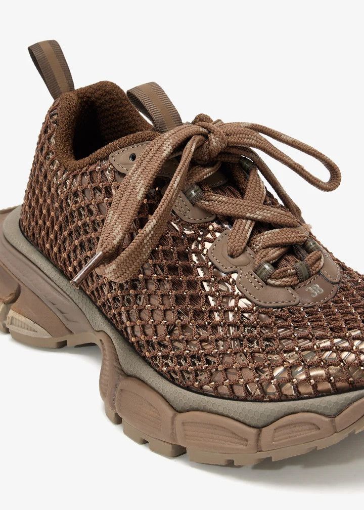 Balenciaga o1bcso1str0126 3XL Mesh Fishnet Sneakers in Brown Size US 9 / IT 39 - 2 Thumbnail