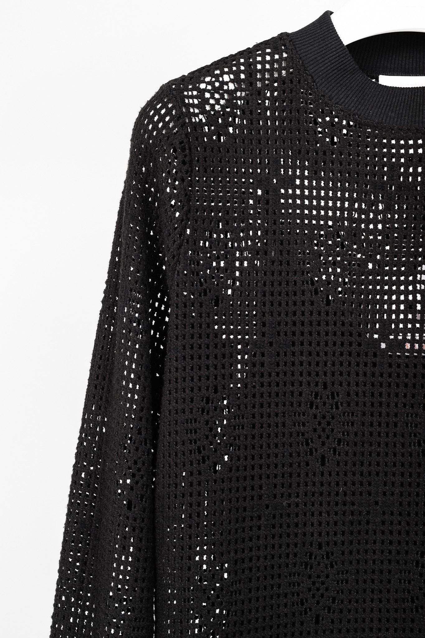 See by Chloe See by Chloe Black Crochet Long-Sleeve Mini Dress Size L / US 10 / IT 46 - 5 Thumbnail