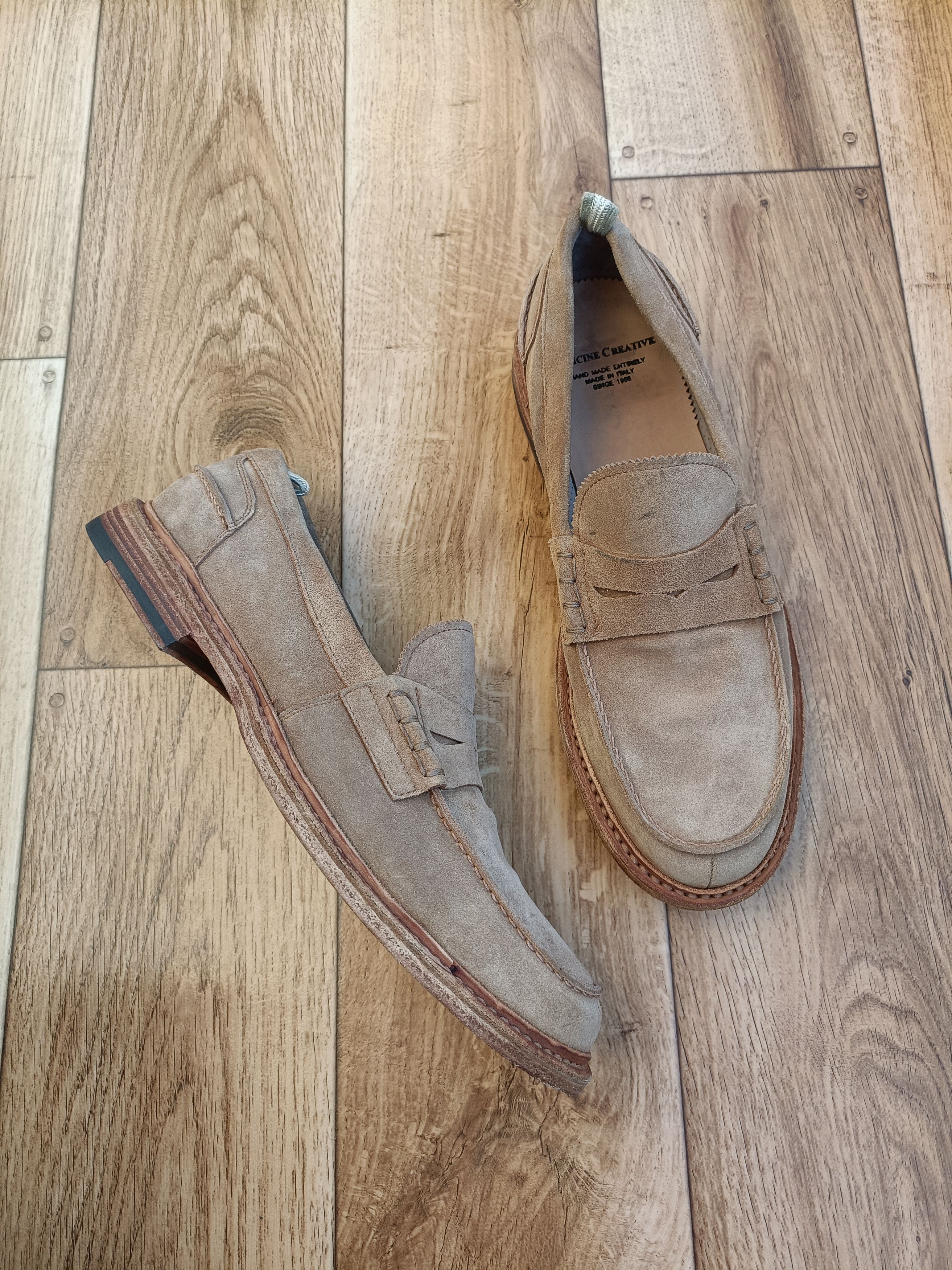 Officine Creative Officine Creative SAX 001 Taupe Suede Loafers Size US 9 / EU 42 - 2 Thumbnail