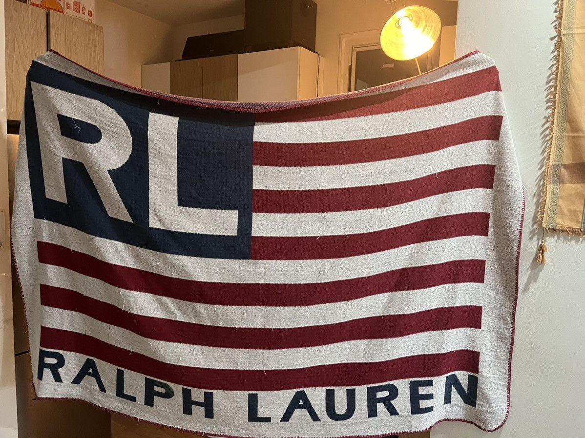 Ralph Lauren RALPH LAUREN *RARE* RL USA 80s Blanket Size ONE SIZE - 3 Thumbnail