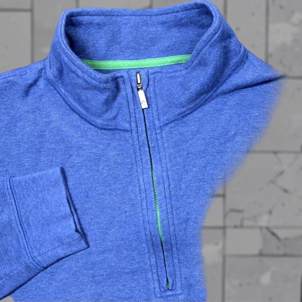 Orvis Orvis Men’s 1/4 Zip Pullover Sweater Pima Cotton Blue L Pullover Sweatshirt Knit Mock Neck Zip Size US L / EU 52-54 / 3 - 1 Thumbnail