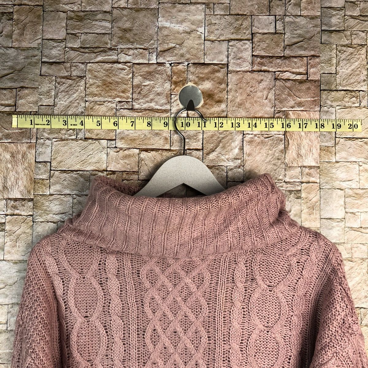 Homespun Knitwear × Japanese Brand Igni japan Pink Turtle Neck cable Knitwear #A1213 Size M / US 6-8 / IT 42-44 - 4 Thumbnail