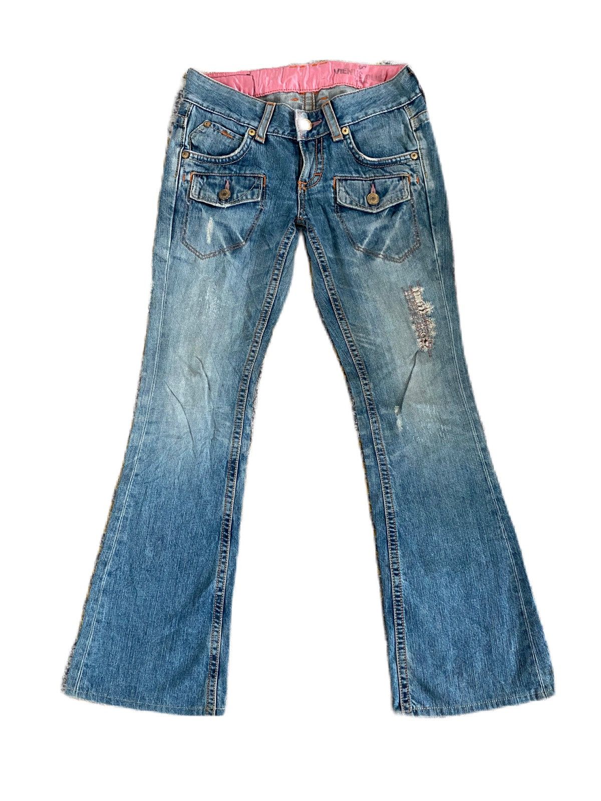 image of Super Flare Distress Denim Venus Something By Edwin Japan in Blue, Men's (Size 32)