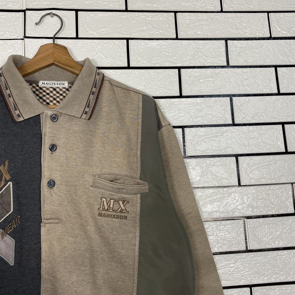 Japanese Brand 📌Vintage Collar Sweatshirt Magixson Embroidery Big Logo Size US L / EU 52-54 / 3 - 7 Thumbnail