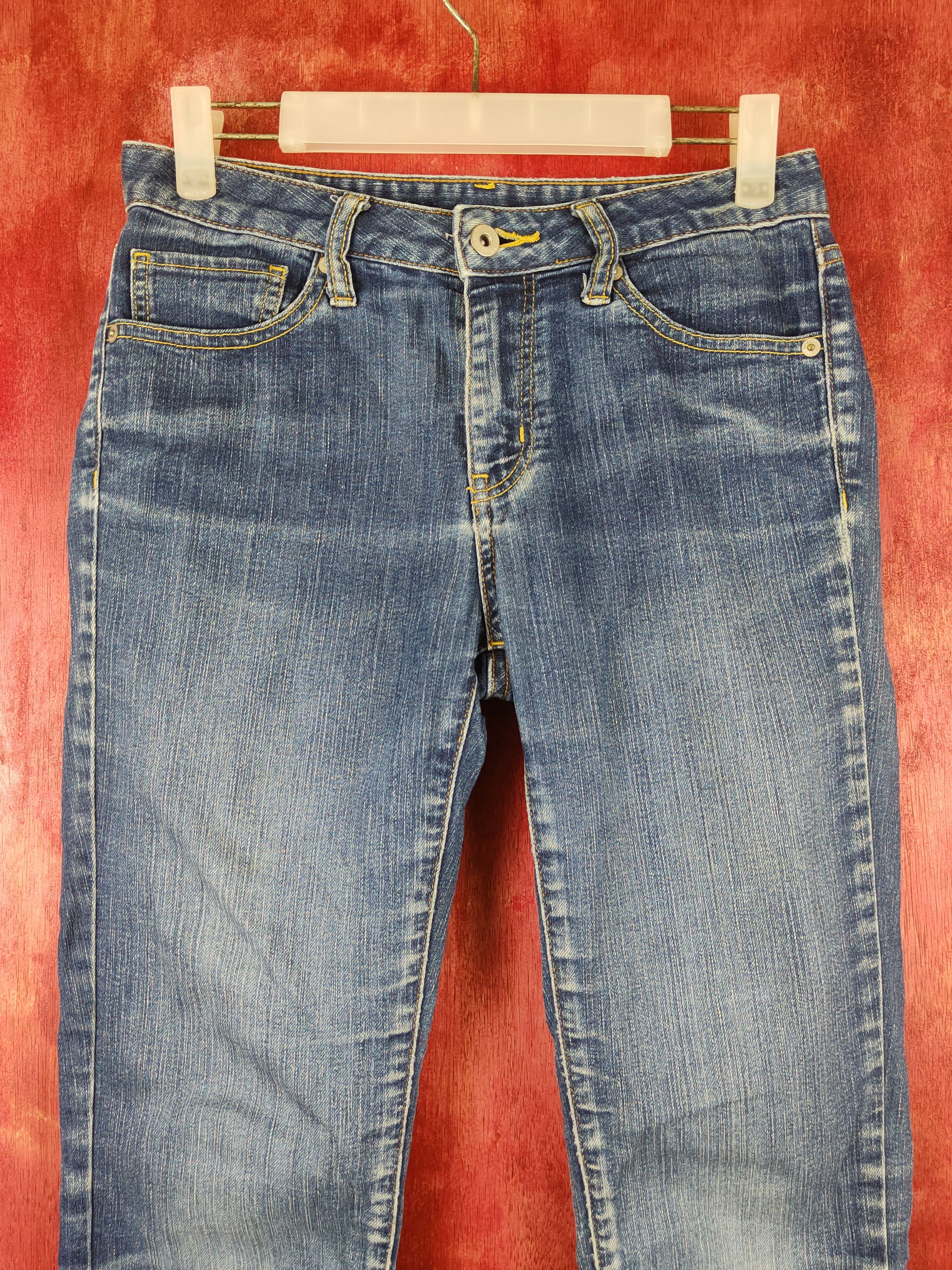 GU × Japanese Brand GU Blue Distressed Ripped Jeans #S1773 Size 26" / US 2 / IT 38 - 2 Thumbnail