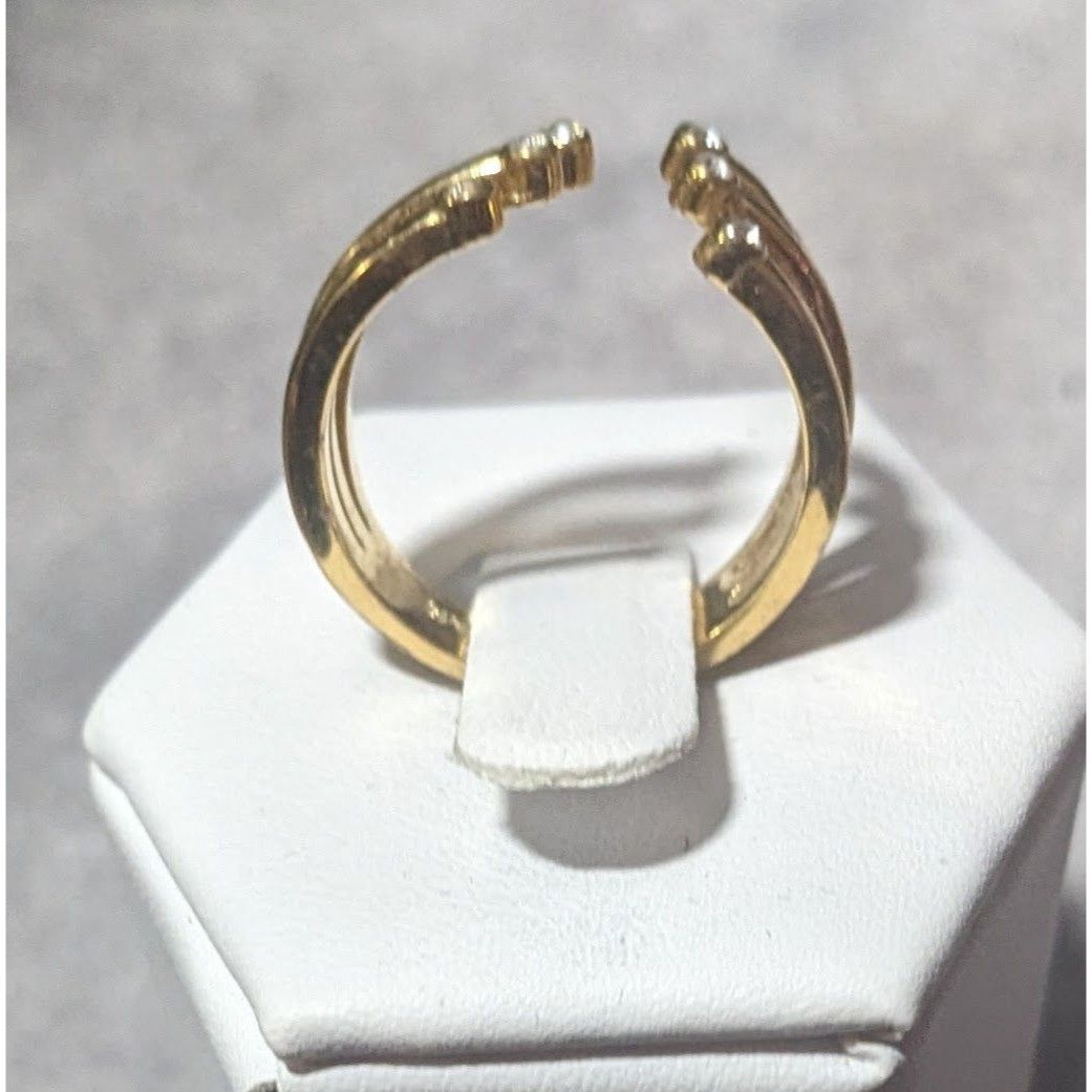 Other Baublebar Glam Gold Tone Tripe Layer Cage Ring With Clear St Size ONE SIZE - 7 Thumbnail
