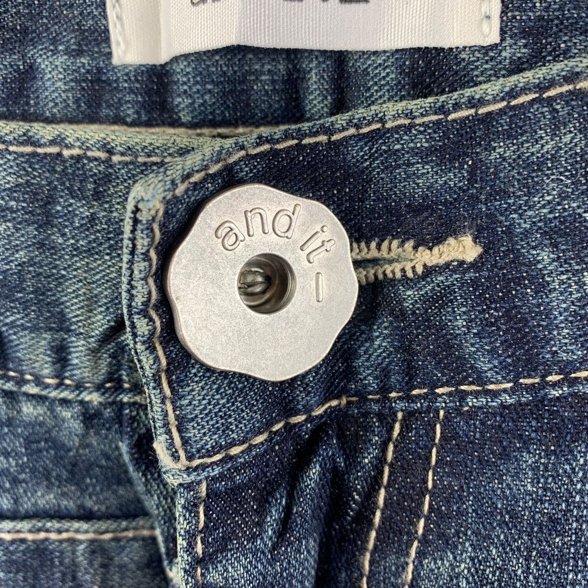 Designer × Japanese Brand AND IT Half double waist blue jeans Size 32" / US 10 / IT 46 - 5 Thumbnail