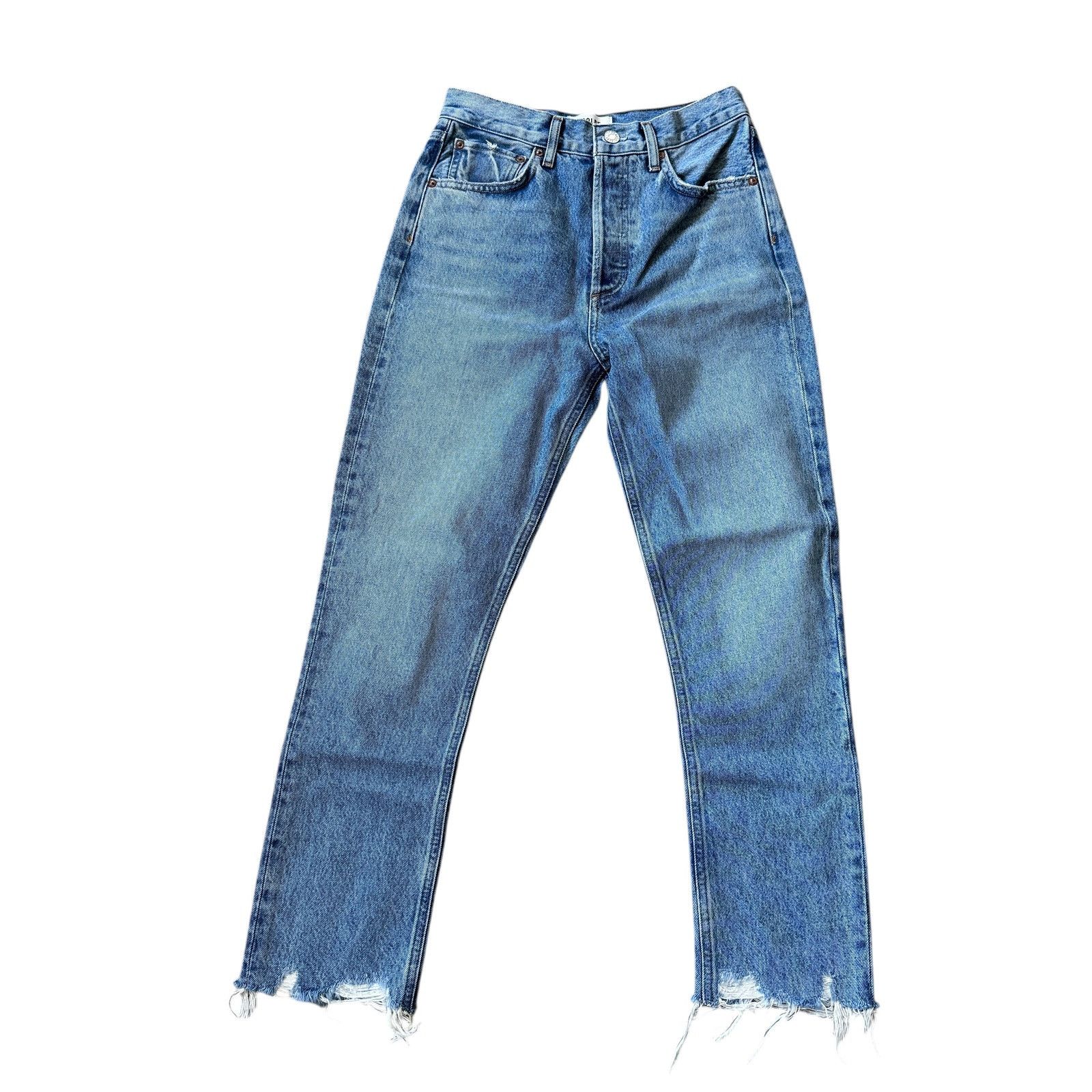 Agolde AGOLDE Riley High Rise Straight Crop Jean Haven Wash Size 25" / US 0 / IT 36 - 2 Thumbnail
