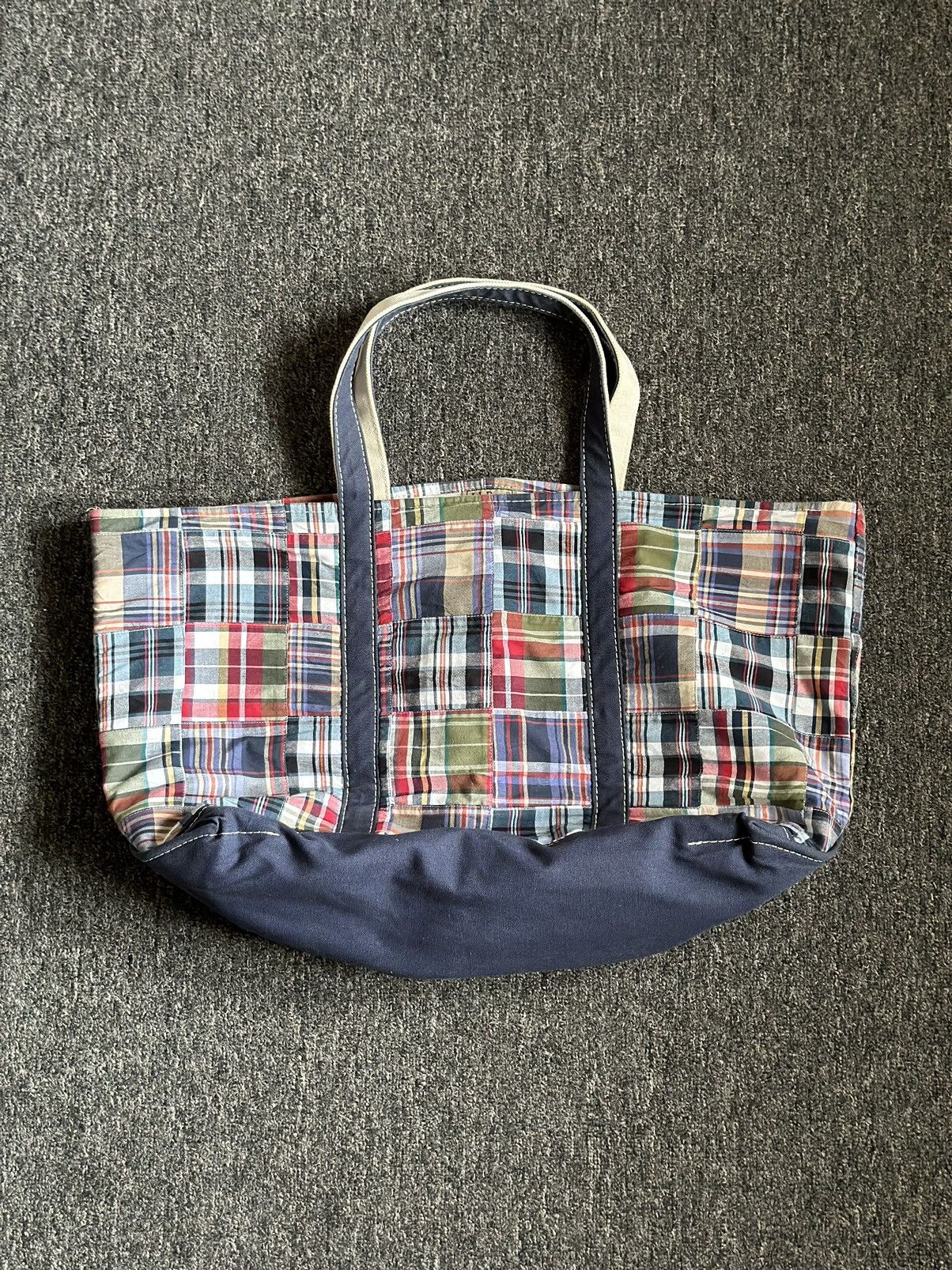 Bag × L.L. Bean × Vintage LL BEAN PATCHWORK CANVAS SHOPPING/TOTE  