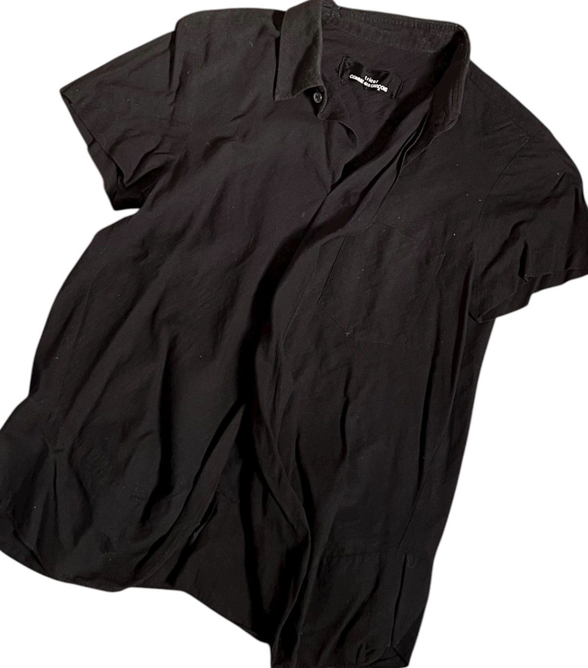 Comme des Garcons Vintage tricot cdg half button avant garde black shirt Size US S / EU 44-46 / 1 - 2 Thumbnail