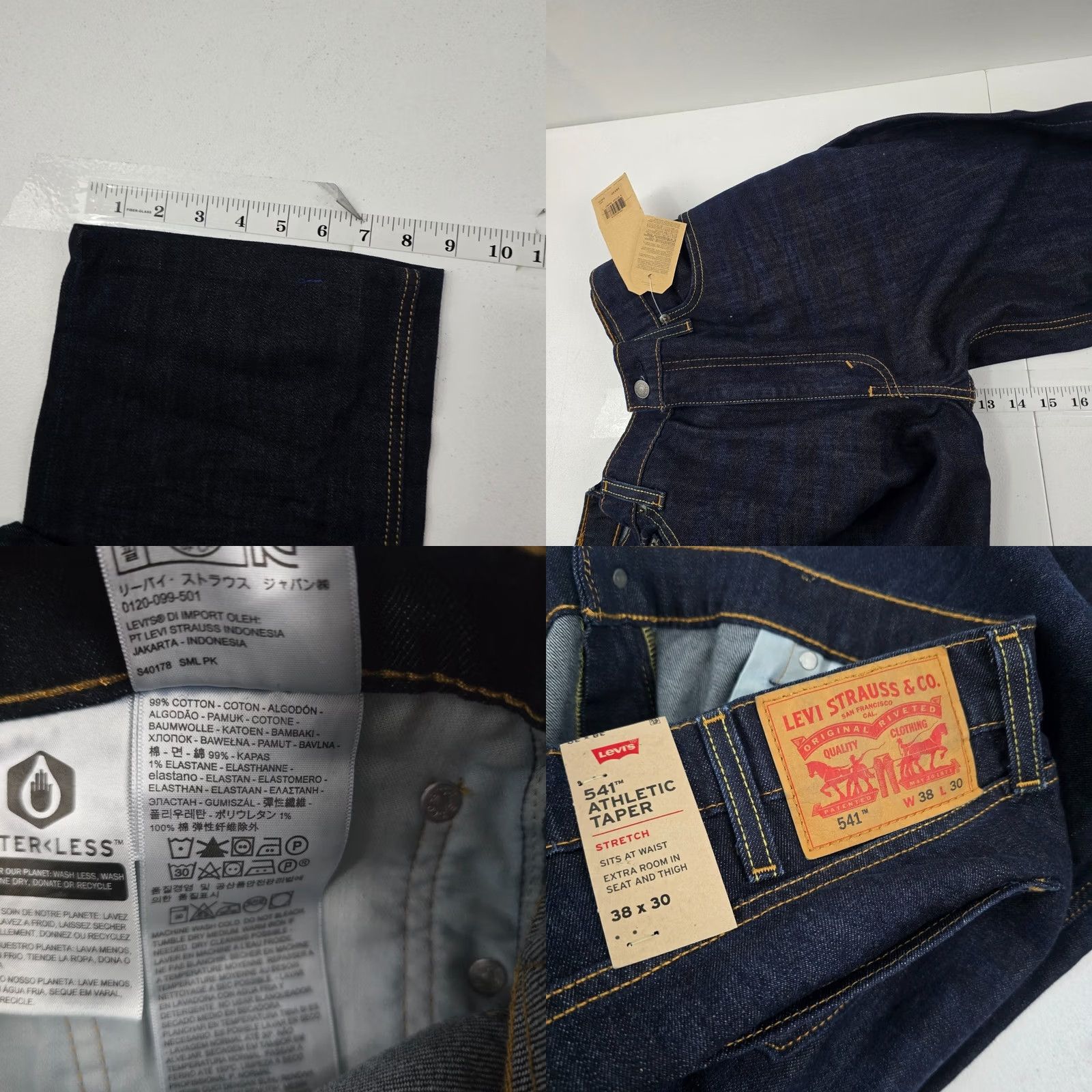Levi's Levi's 541 Athletic Taper Jeans Denim Blue 38x28 Mens MID Rise 5-Pocket Stretch Jeans Regular Inseam 28 Seasonal Vintage No NWT NWT Size US 38 / EU 54 - 8 Thumbnail