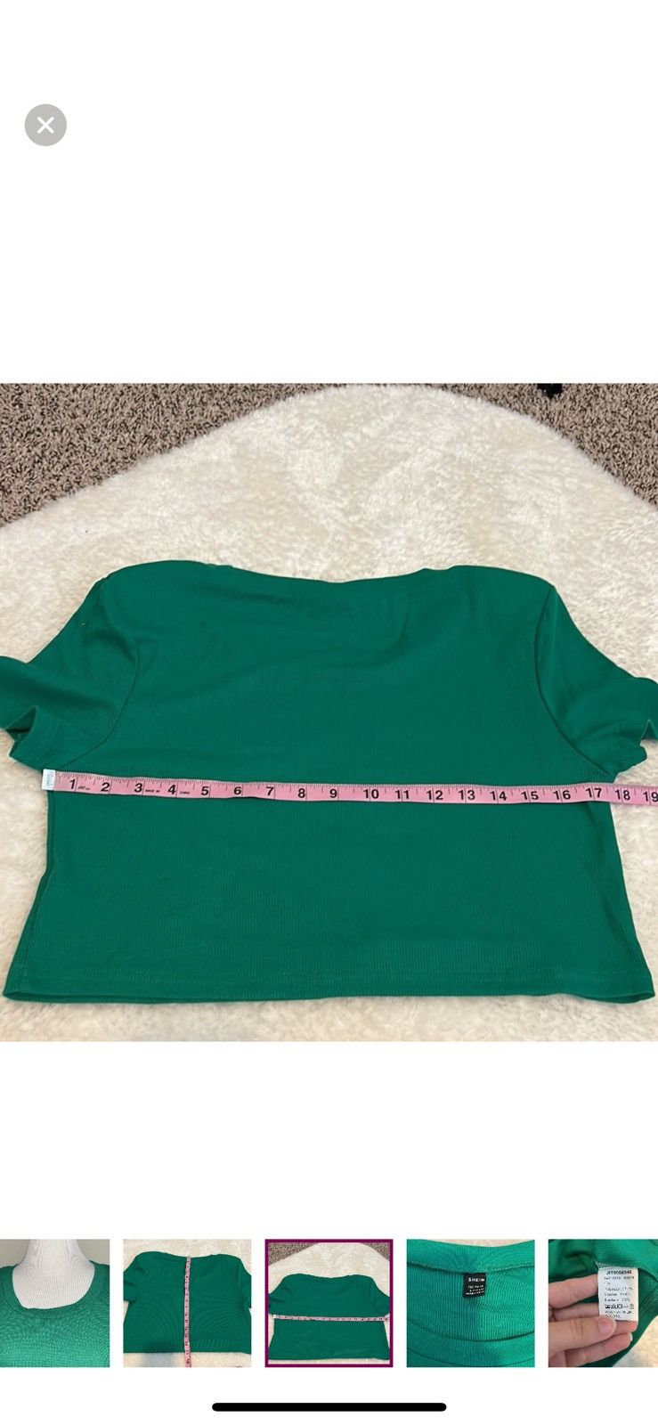 Shein Shein large solid rib knit cropped tee Size L / US 10 / IT 46 - 3 Thumbnail