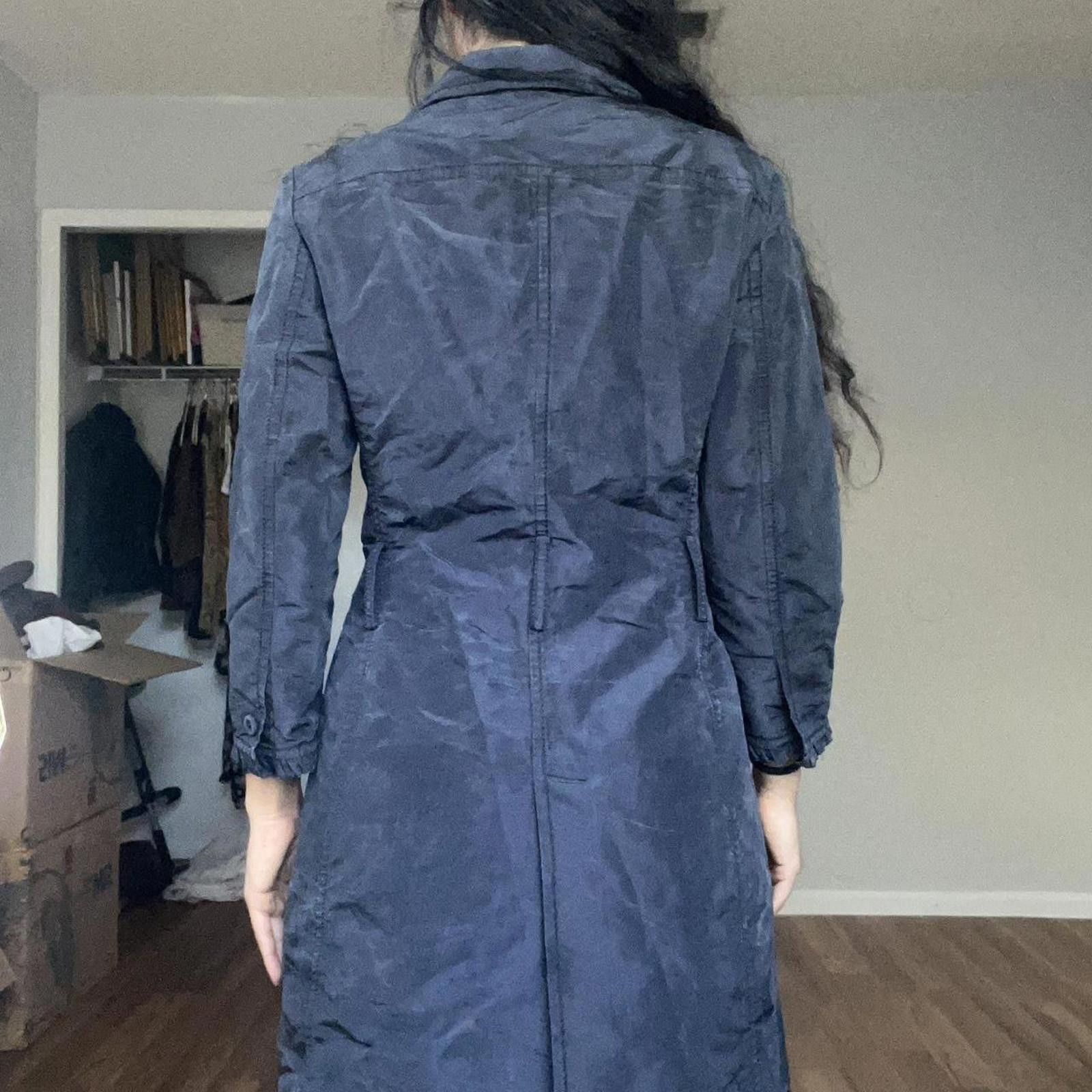 Prada Navy blue silk trench coat with ruffles and pockets #boho Size S / US 4 / IT 40 - 2 Thumbnail