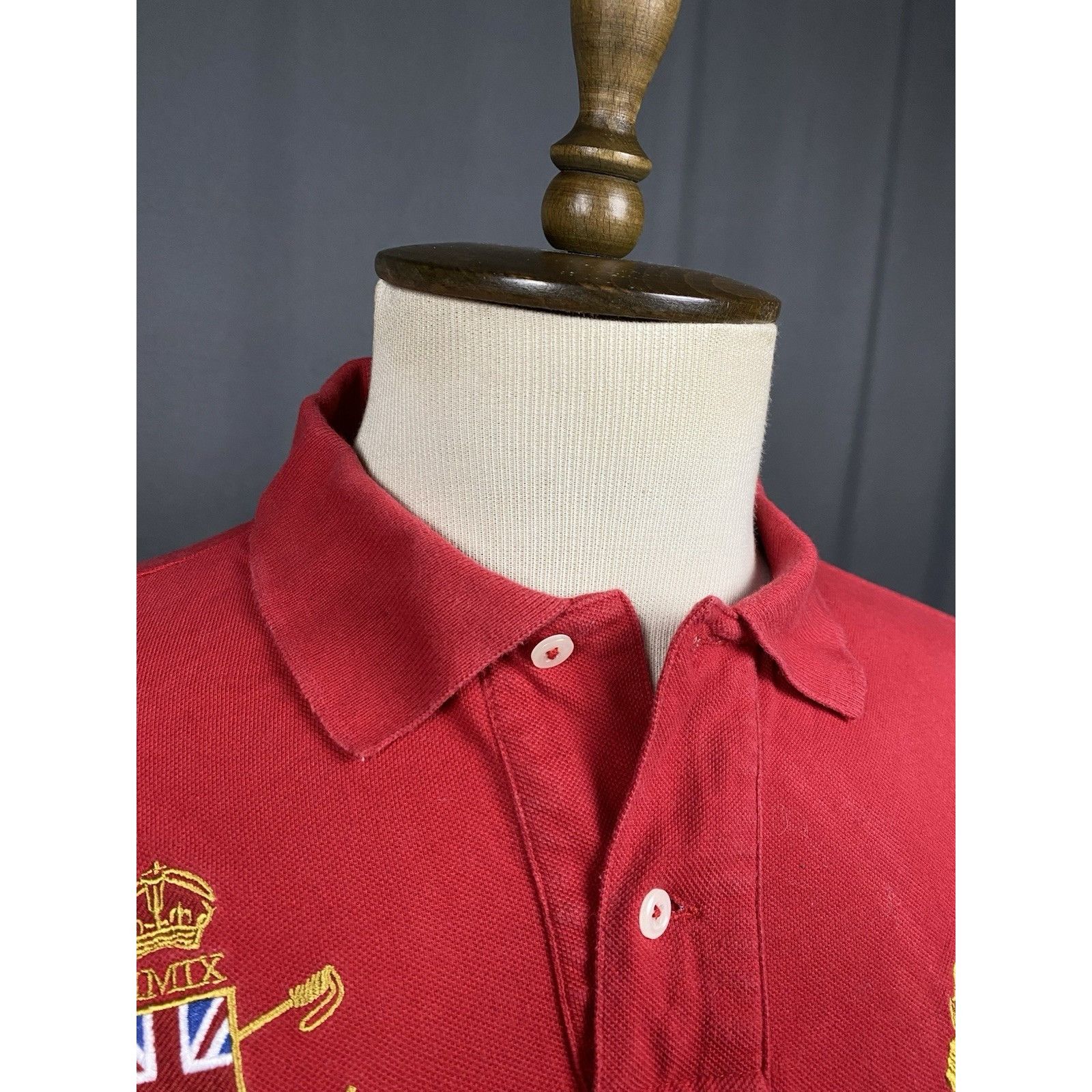 Polo Ralph Lauren Polo by Ralph Lauren Big Logo Vintage Men's Red Collared Pol Size US L / EU 52-54 / 3 - 6 Thumbnail