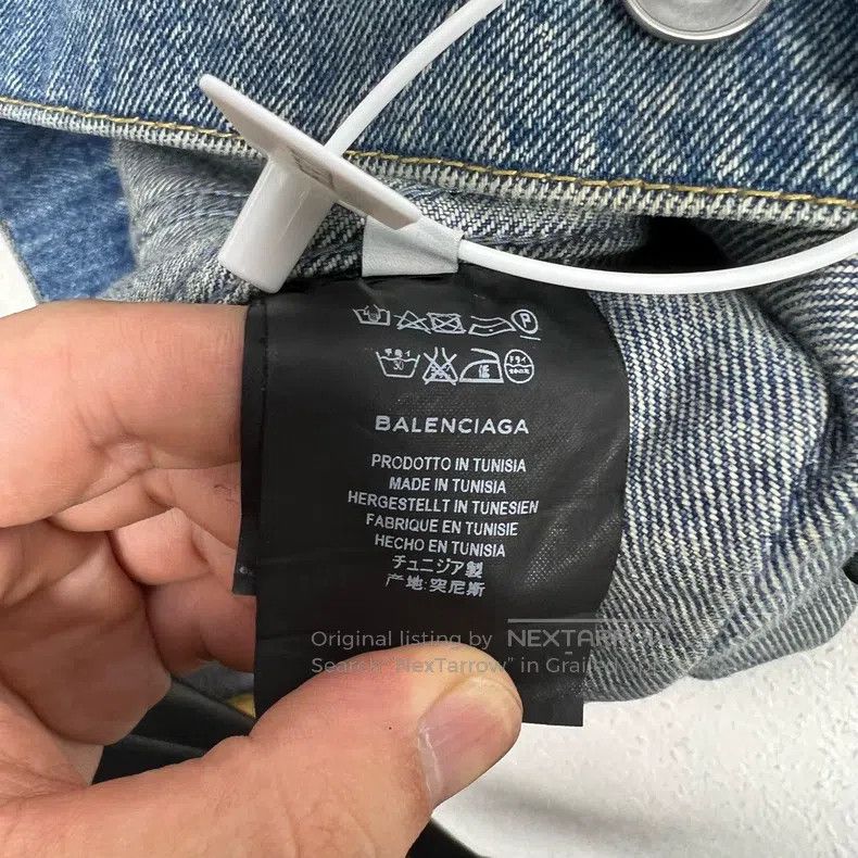 Balenciaga Balenciaga Coke Wave Embroidered Logo Denim Jacket Size US S / EU 44-46 / 1 - 5 Thumbnail