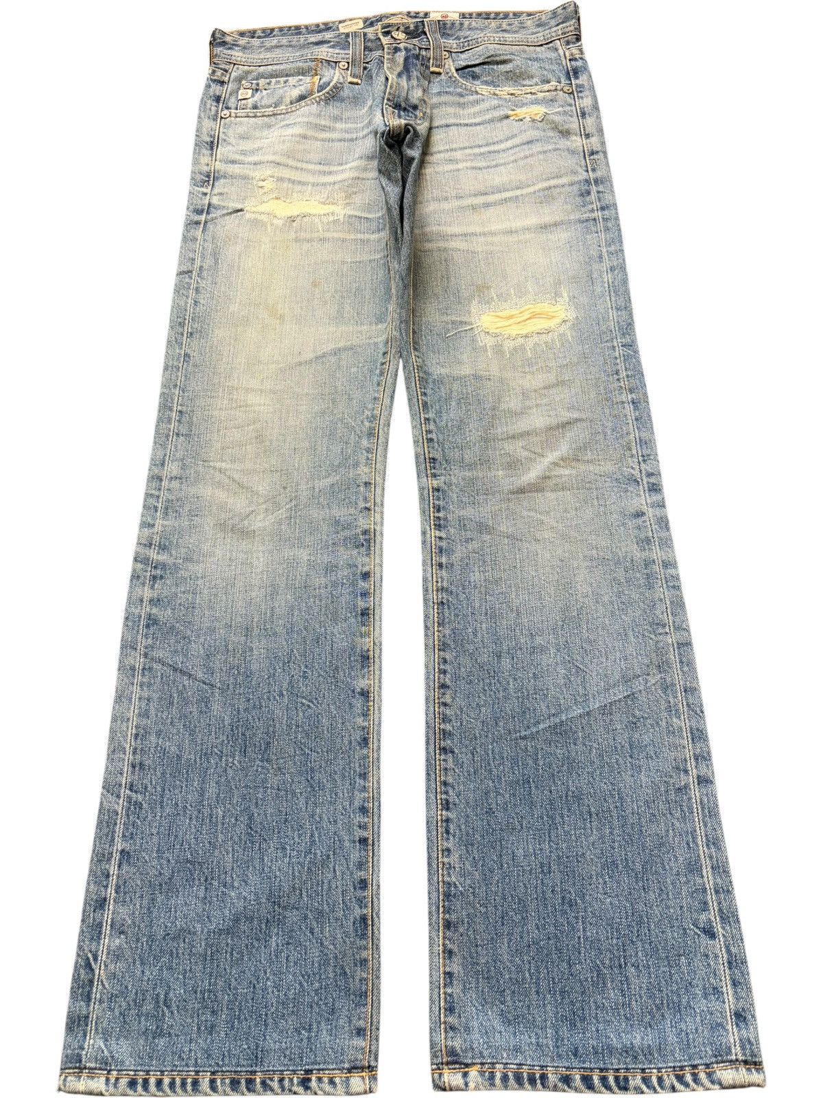 AG Adriano Goldschmied Vintage / Y2K Adriano Goldschmied Faded Wash Distress Jeans Size US 31 - 1 Thumbnail