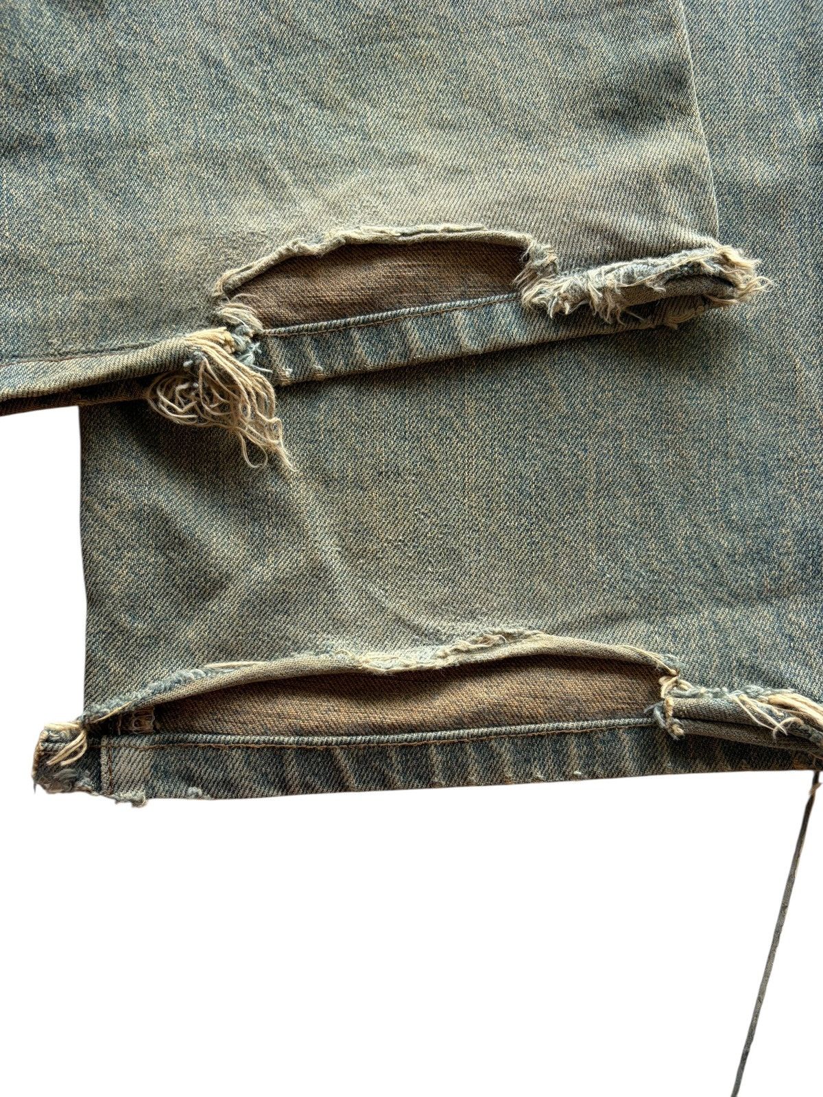 Kapital VINTAGE WRANGLER SELVEDGE BAGGY RUSTY DISTRESSED DENIM Size US 30 / EU 46 - 20 Thumbnail