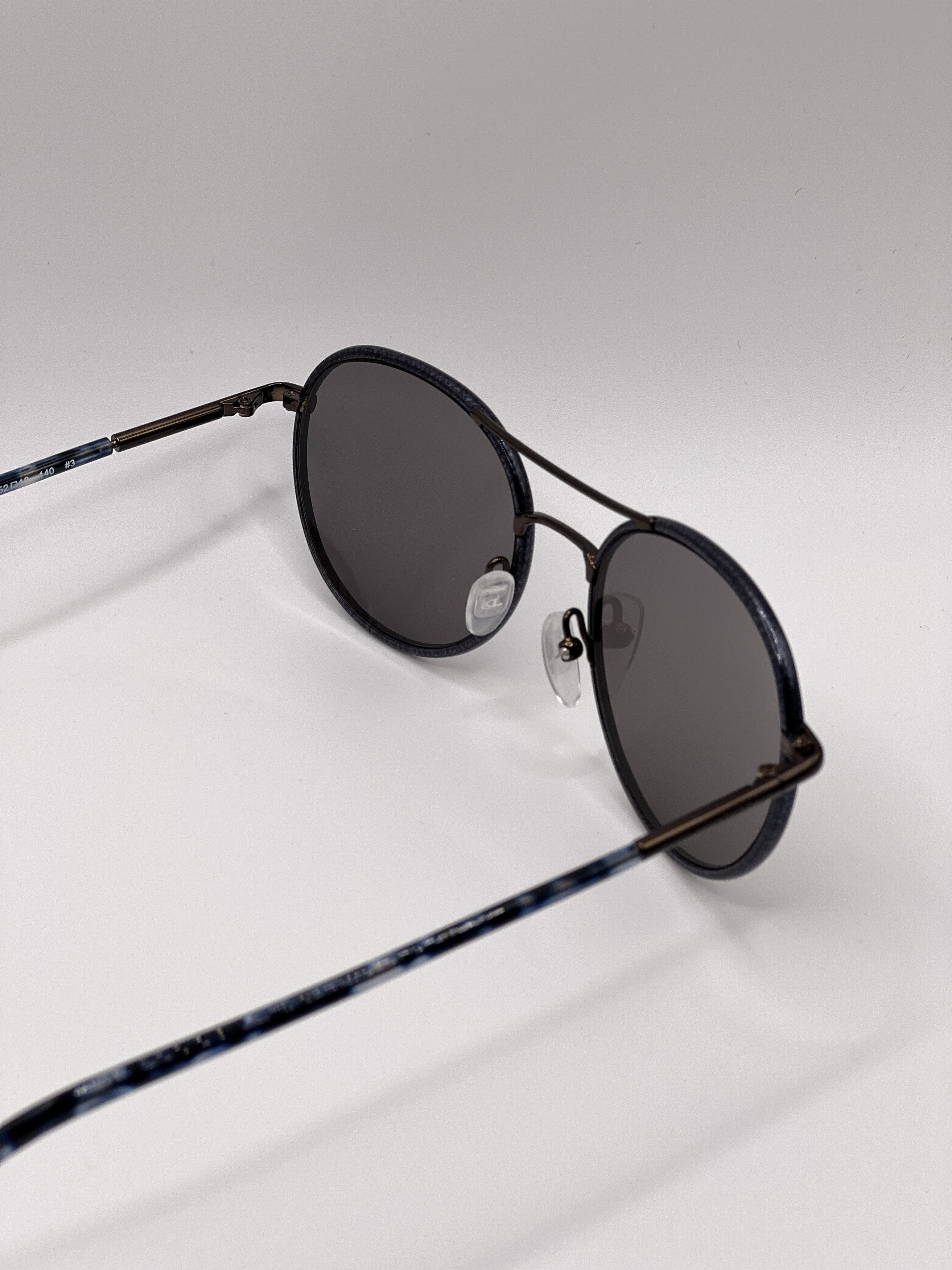 Karl Lagerfeld Karl Lagerfeld KL241S Round Unisex Sunglasses - Blue Marble Size ONE SIZE - 12 Thumbnail