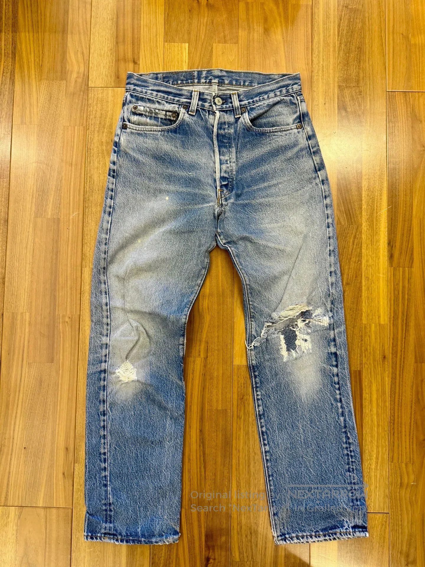Levi's Blue Distressed Denim Jeans Size 32. Size US 32 / EU 48 - 1 Thumbnail