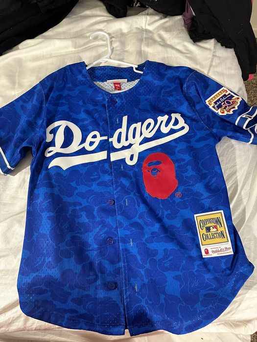 Bape Bape x Mitchell & Ness LA Dodgers Jersey | Grailed