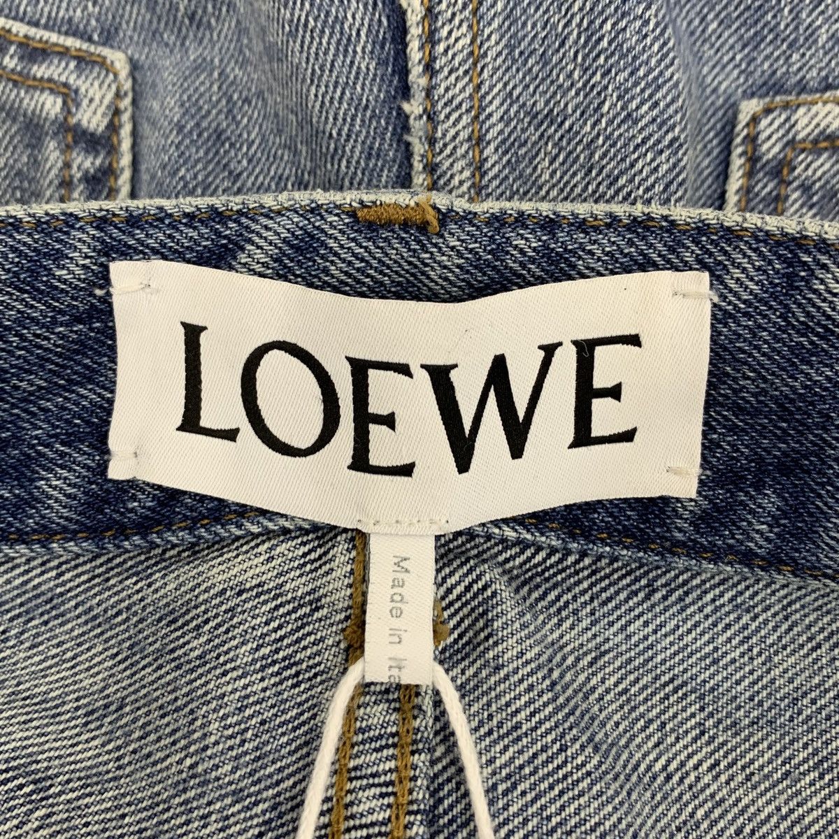Loewe Loewe Blue Washed Cotton Denim Wide-leg Pants K26WX Size 26" / US 2 / IT 38 - 7 Thumbnail