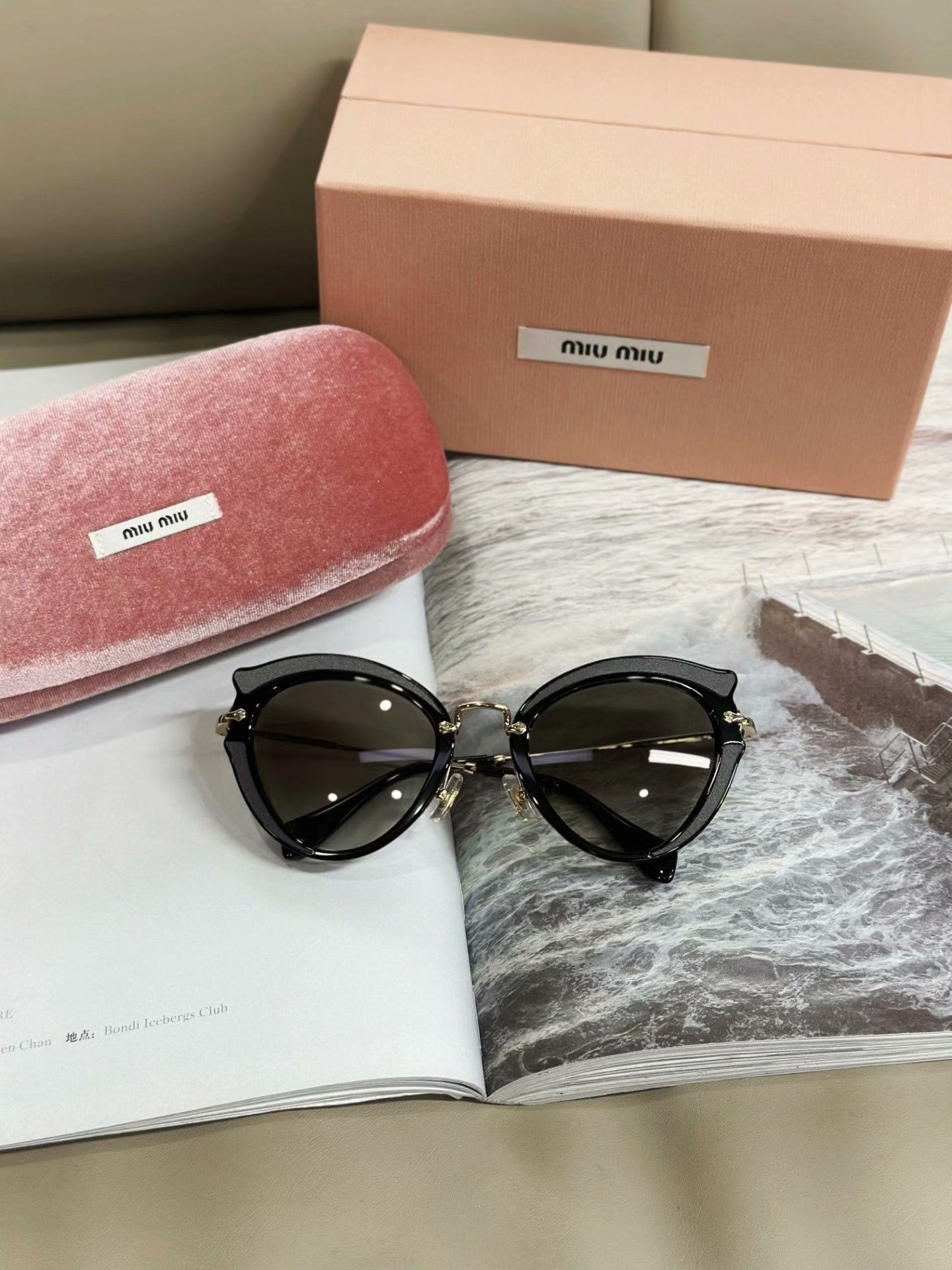 Miu Miu MIUMIU Black Irregular Casual Sunglasses Size ONE SIZE - 1 Thumbnail