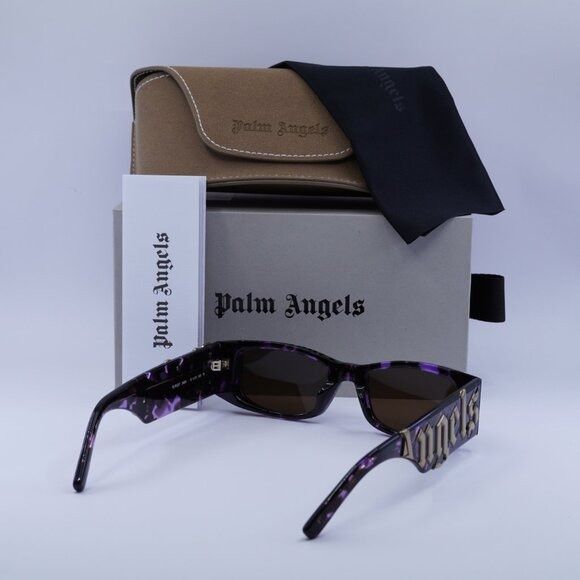 Palm Angels Palm Angels PERI007 ANGEL 3464 Sunglasses Havana Rectangle Size ONE SIZE - 11 Thumbnail
