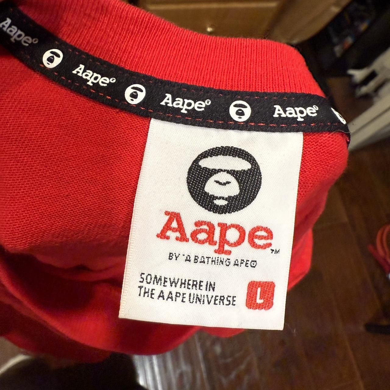 Bape Vintage Aape By A Bathing Ape Layered Red War Long Sleeve Size US M / EU 48-50 / 2 - 3 Thumbnail