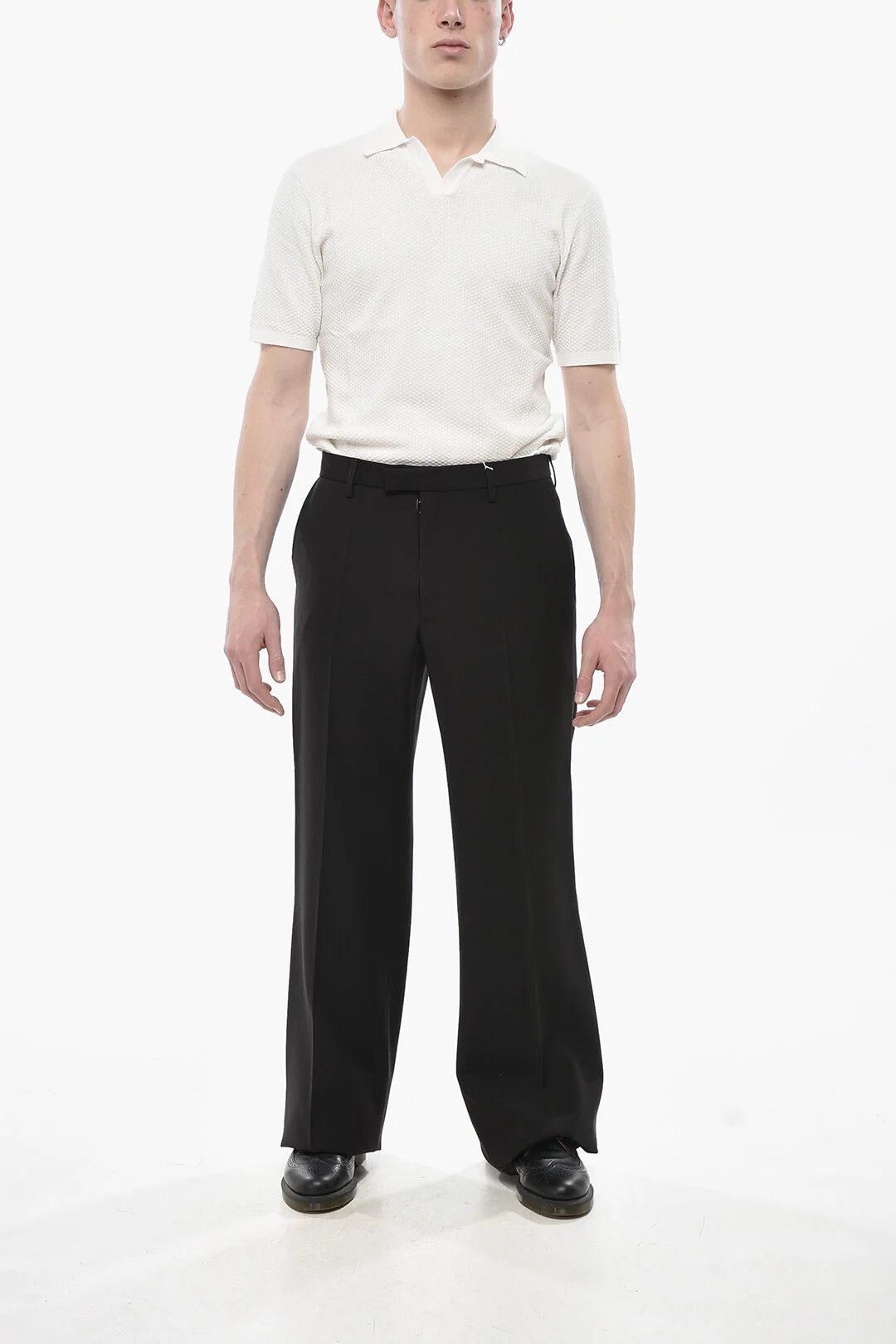 Maison Margiela og1mm0326 Virgin Wool-Blend Pant in Black Size US 36 / EU 52 - 4 Thumbnail