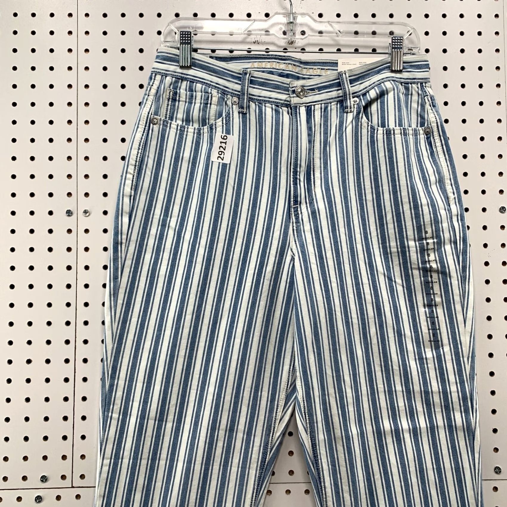 American Eagle Outfitters American Eagle Jeans Womens Size 8 30x28 MOM Denim Retro Indigo Striped NEW NWT Size 30" / US 8 / IT 44 - 5 Thumbnail