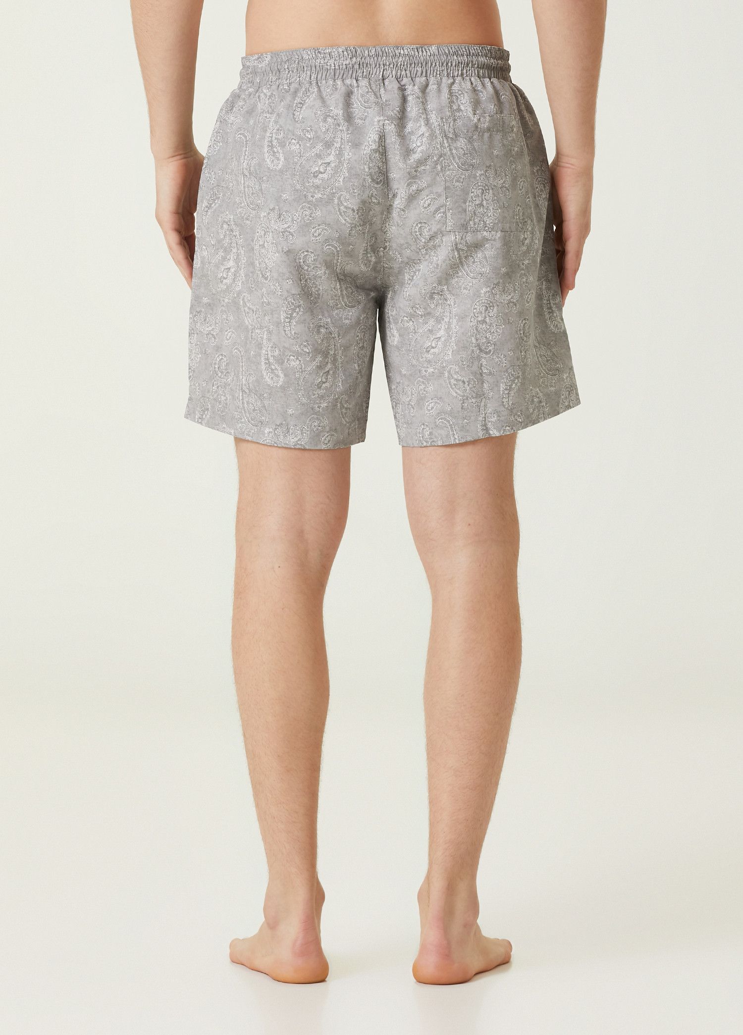 Brunello Cucinelli BRUNELLO CUCINELLI gray paisley print swim shorts Large NWT Size US 34 / EU 50 - 4 Thumbnail