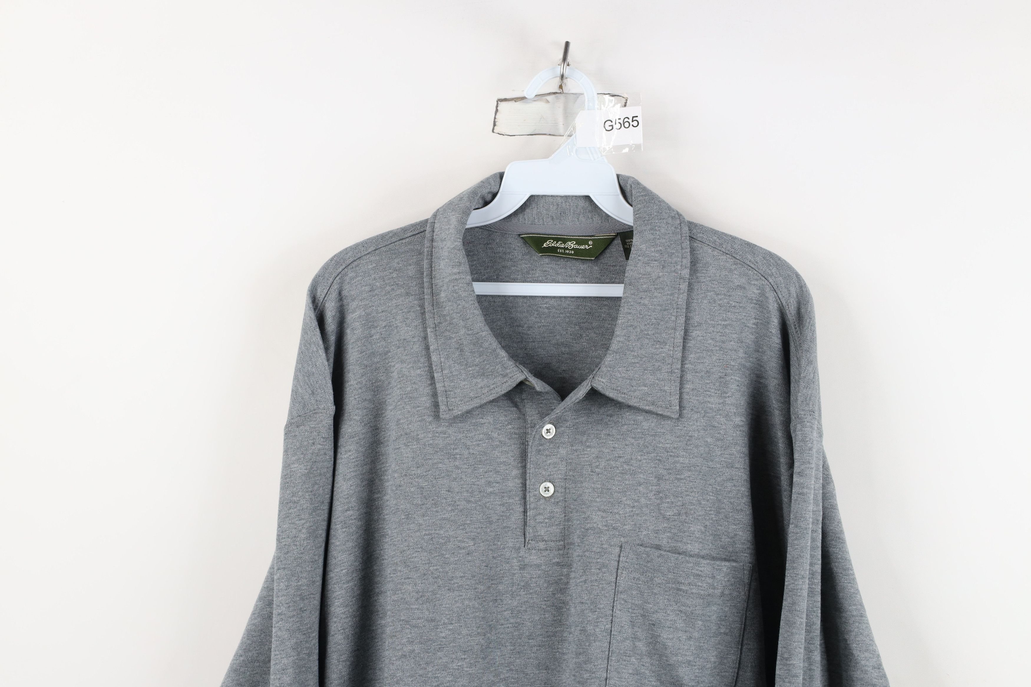 Eddie Bauer Vintage Eddie Bauer Pullover Long Sleeve Polo Shirt Gray Size US XXL / EU 58 / 5 - 2 Thumbnail