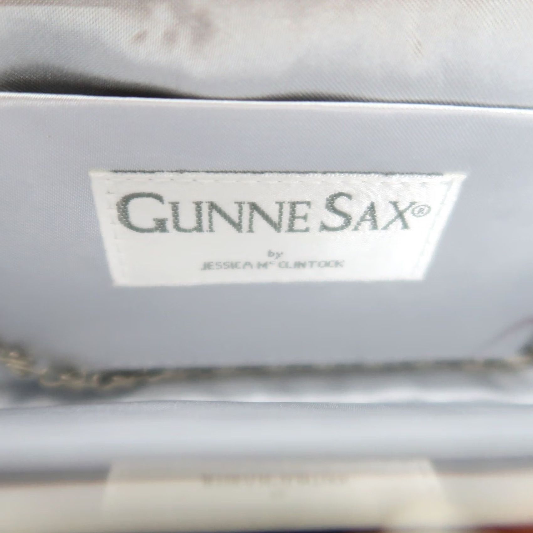 Vintage VINTAGE Gunne Sax Purse Silver Y2K satin clutch with chain strap Size ONE SIZE - 3 Thumbnail
