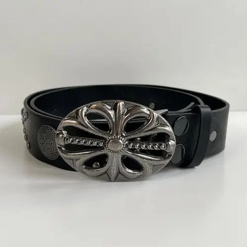 VIBE y2k 2000s vintage skeleton cross studded goth emo black belt Size ONE SIZE - 5 Thumbnail