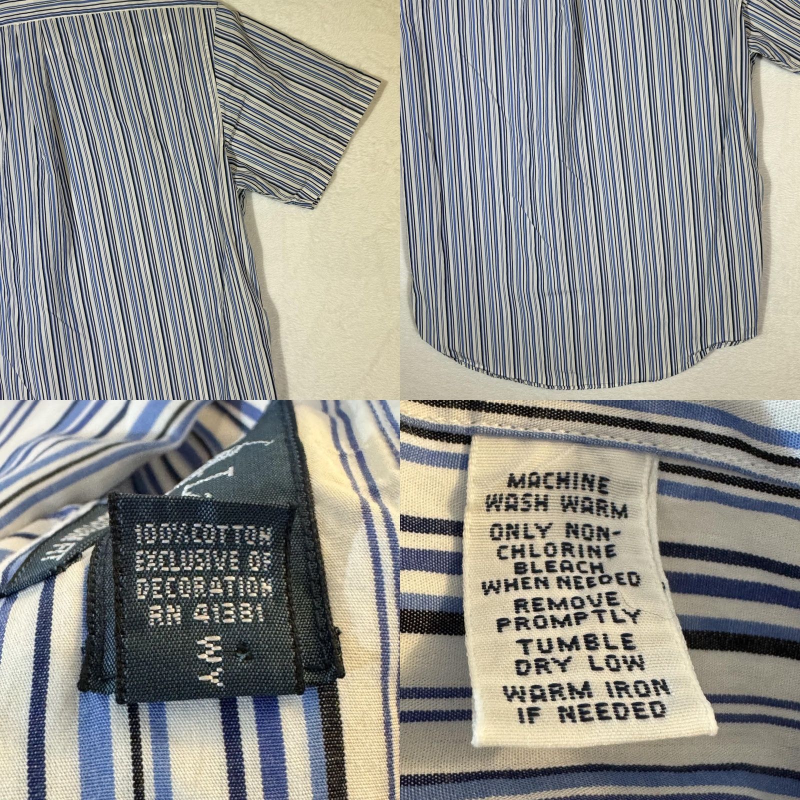Ralph Lauren Ralph Lauren Shirt Mens XL Blue Striped Button-Down Custom Fit Short Sleeve Pony Size US XL / EU 56 / 4 - 9 Thumbnail
