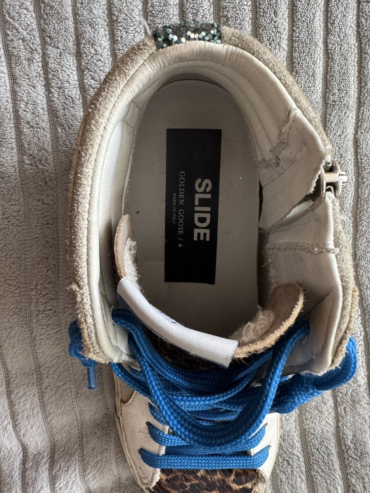 Golden Goose Golden Goose Slide Sneakers Blue Laces Leopard Print Size US 7 / IT 37 - 3 Thumbnail