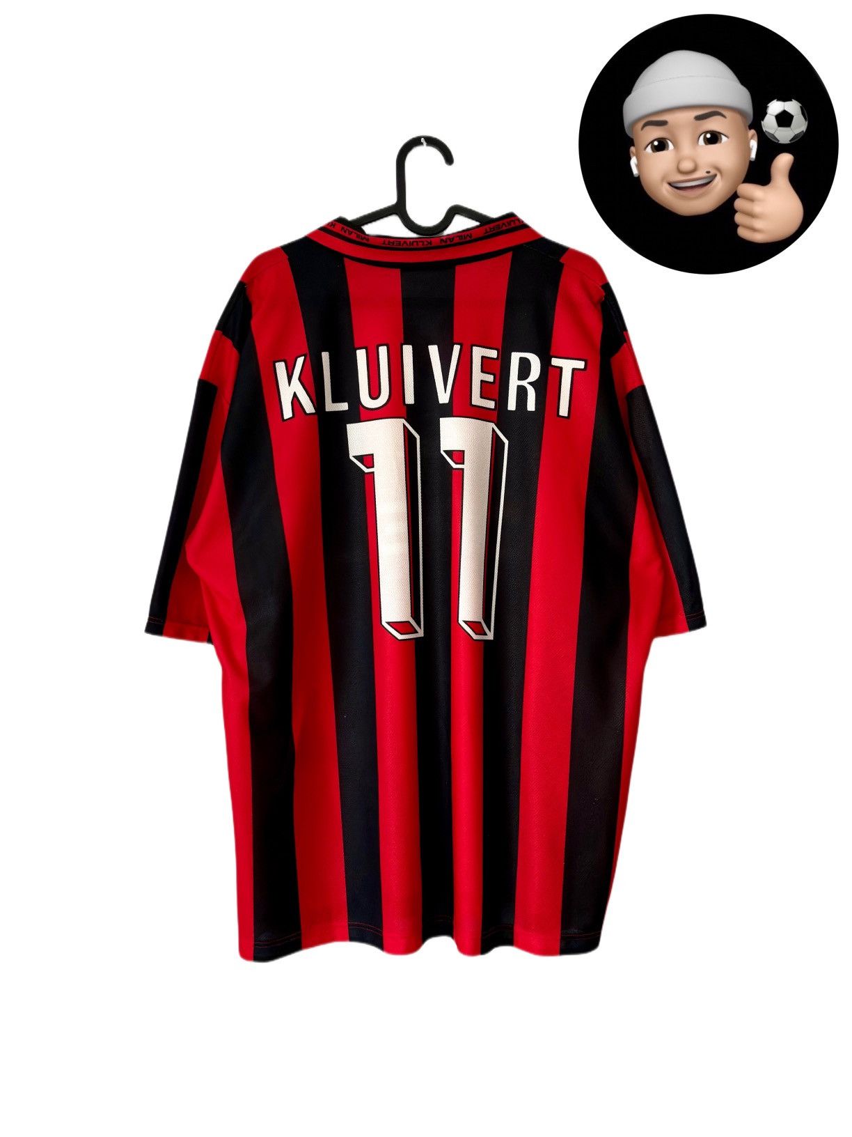 Vintage 1997 1998 AC Milan Italy Kluivert Retro Soccer Jersey Size US XL / EU 56 / 4 - 1 Thumbnail