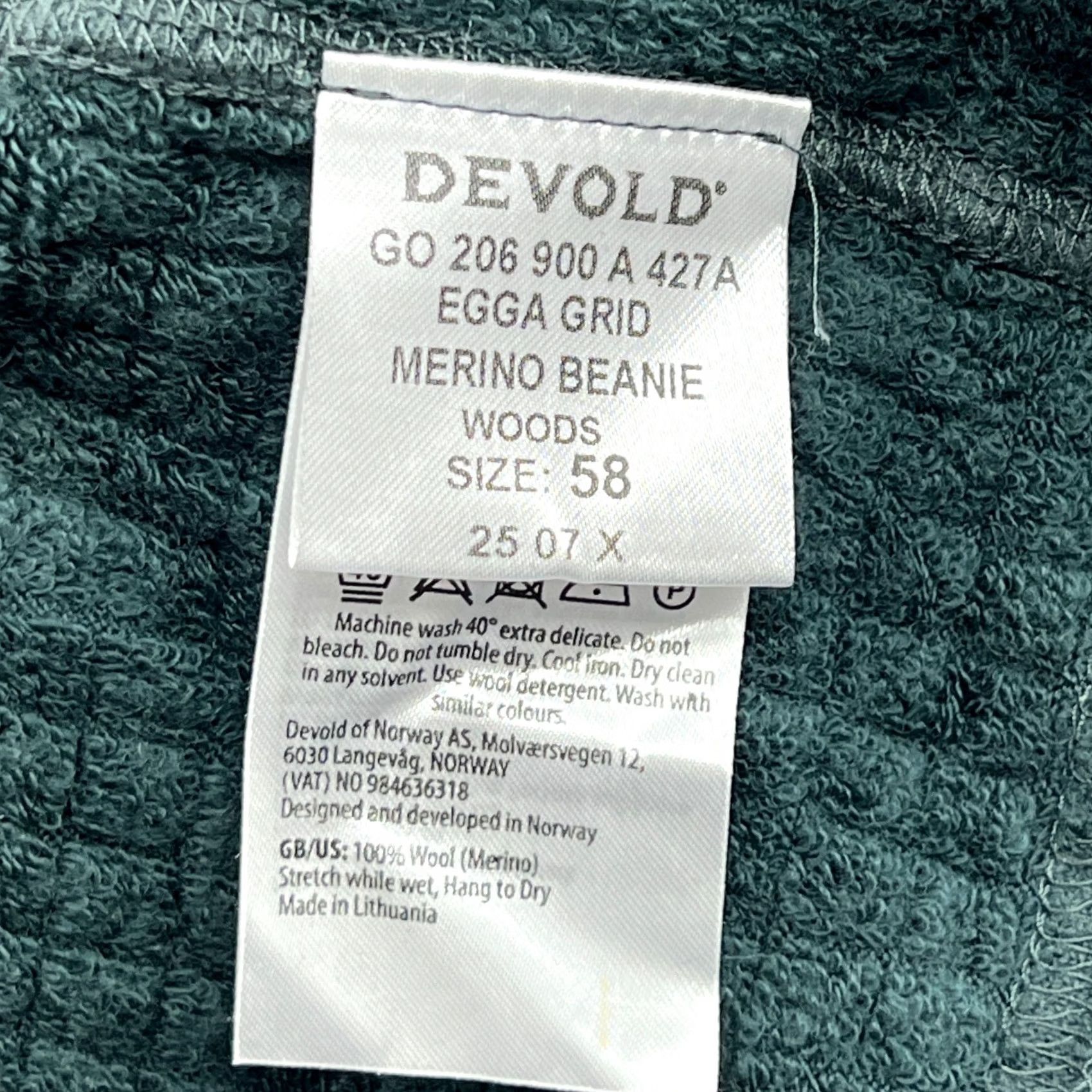 Vintage Devold Beanie Hat One Size Merino Wool Knitted Green Outdoor Lightweight Stretch Unisex Adults Beanie Accessories Mens Womens Boys Girls Size ONE SIZE - 6 Thumbnail