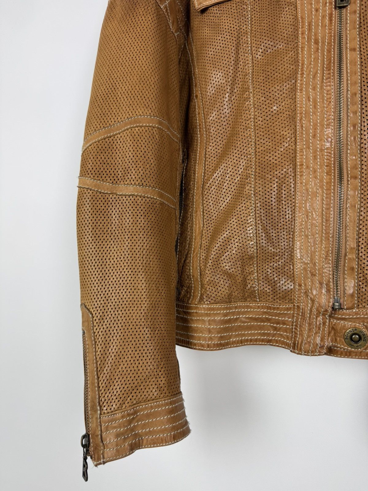 Bogner Bogner Jeans Perforation Brown Women’s Leather Jacket Size XS / US 0-2 / IT 36-38 - 10 Thumbnail