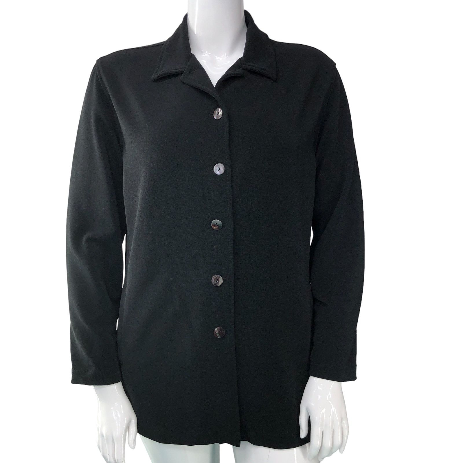 Chicos Chicos Womens Size 2 US 12 Jacket Black Button Tiny Flaw Size L / US 10 / IT 46 - 12 Thumbnail