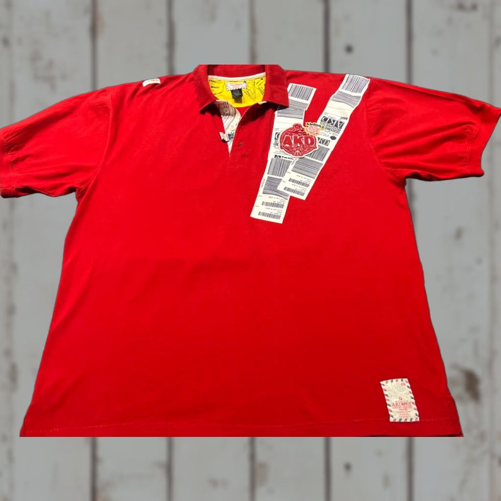 Vintage AKDMKS Men’s Polo Shirt Short Sleeve Travel XL Red Mens XL" Size US XL / EU 56 / 4 - 1 Thumbnail