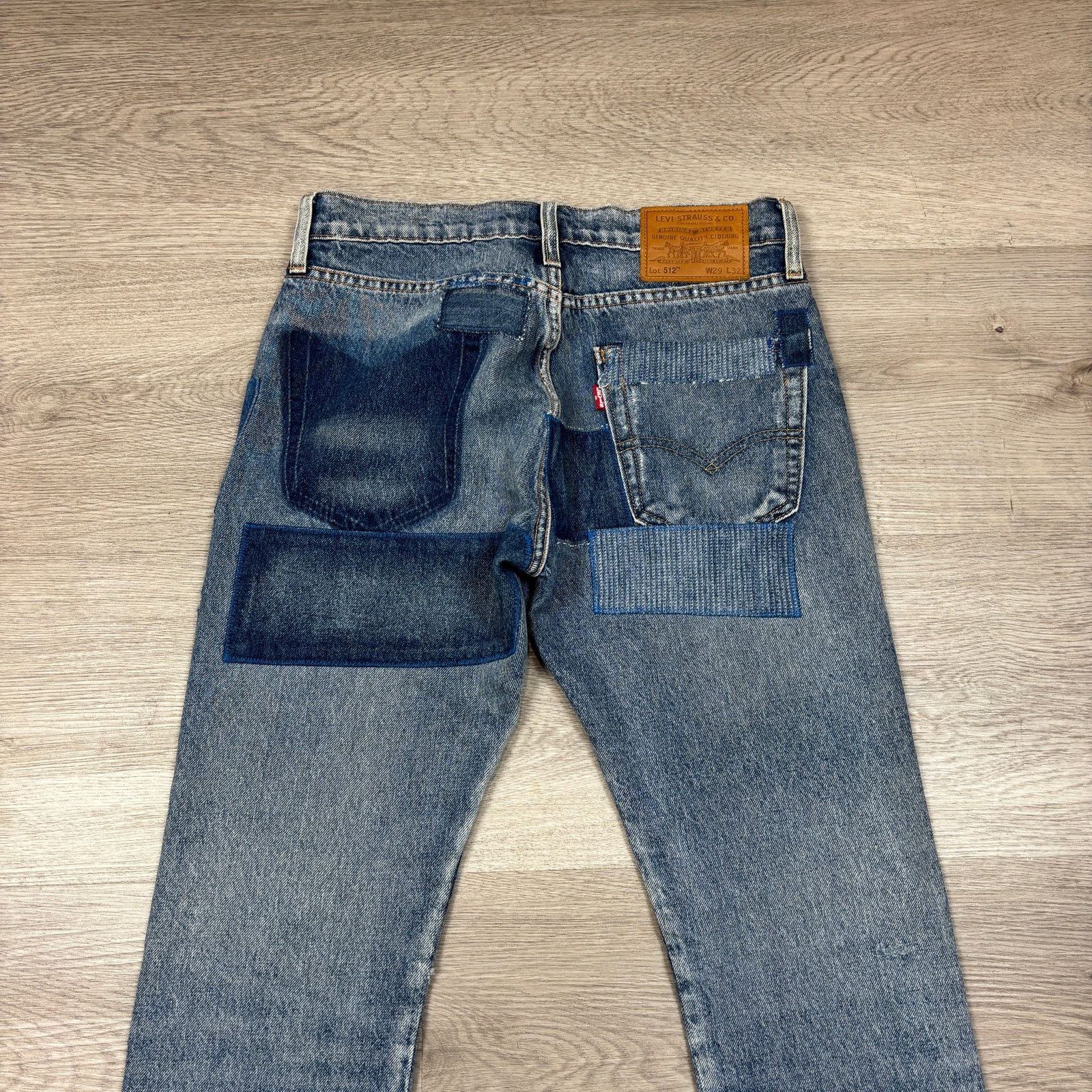 Levi's Levi's Premium 512 Slim Taper Fit Patched Big E Jeans 29x29 Size US 29 - 4 Thumbnail