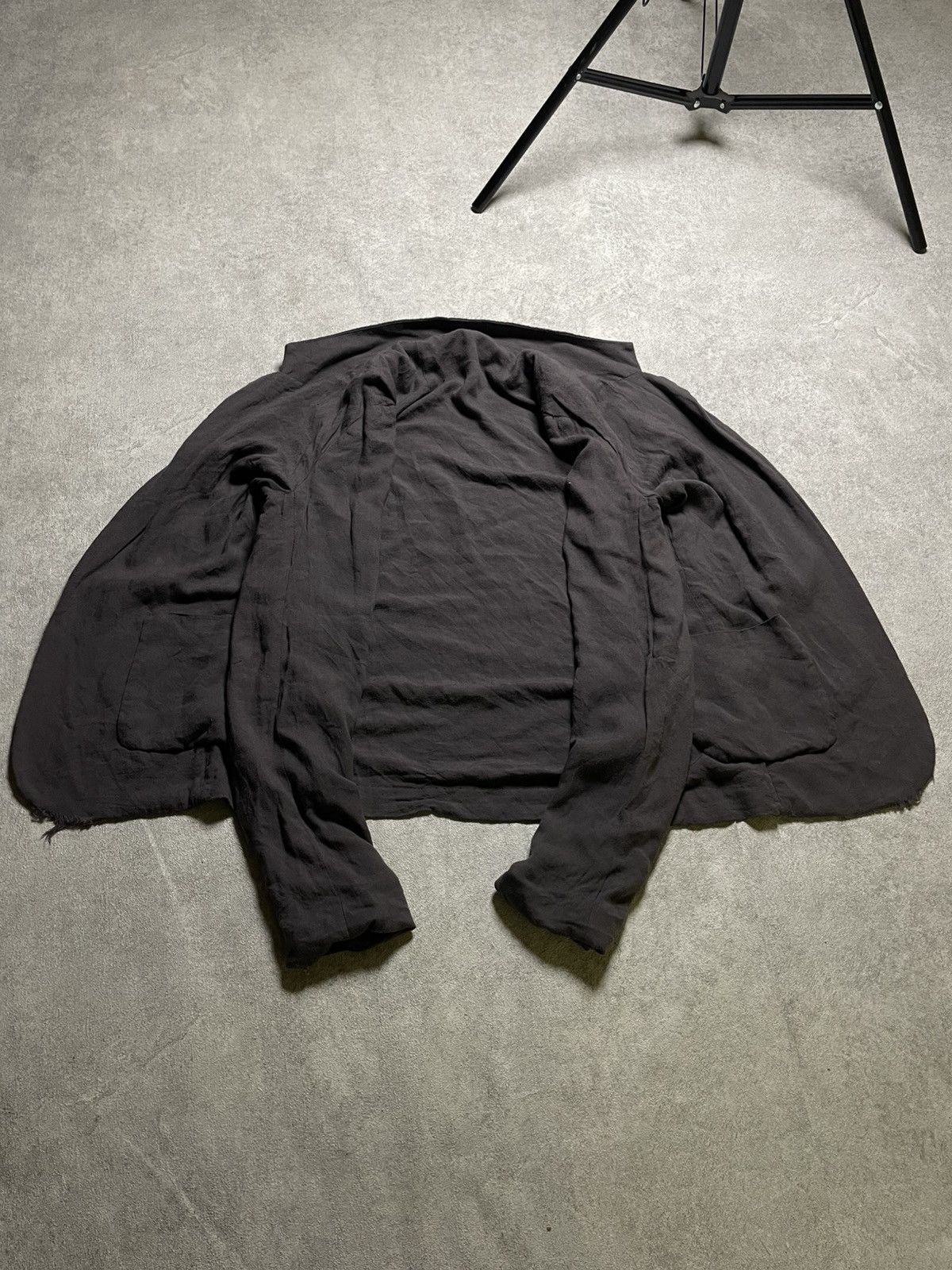 14th Addiction 14th Addiction Black Linen Blazer — Raw Edge Cut Size US M / EU 48-50 / 2 - 10 Thumbnail