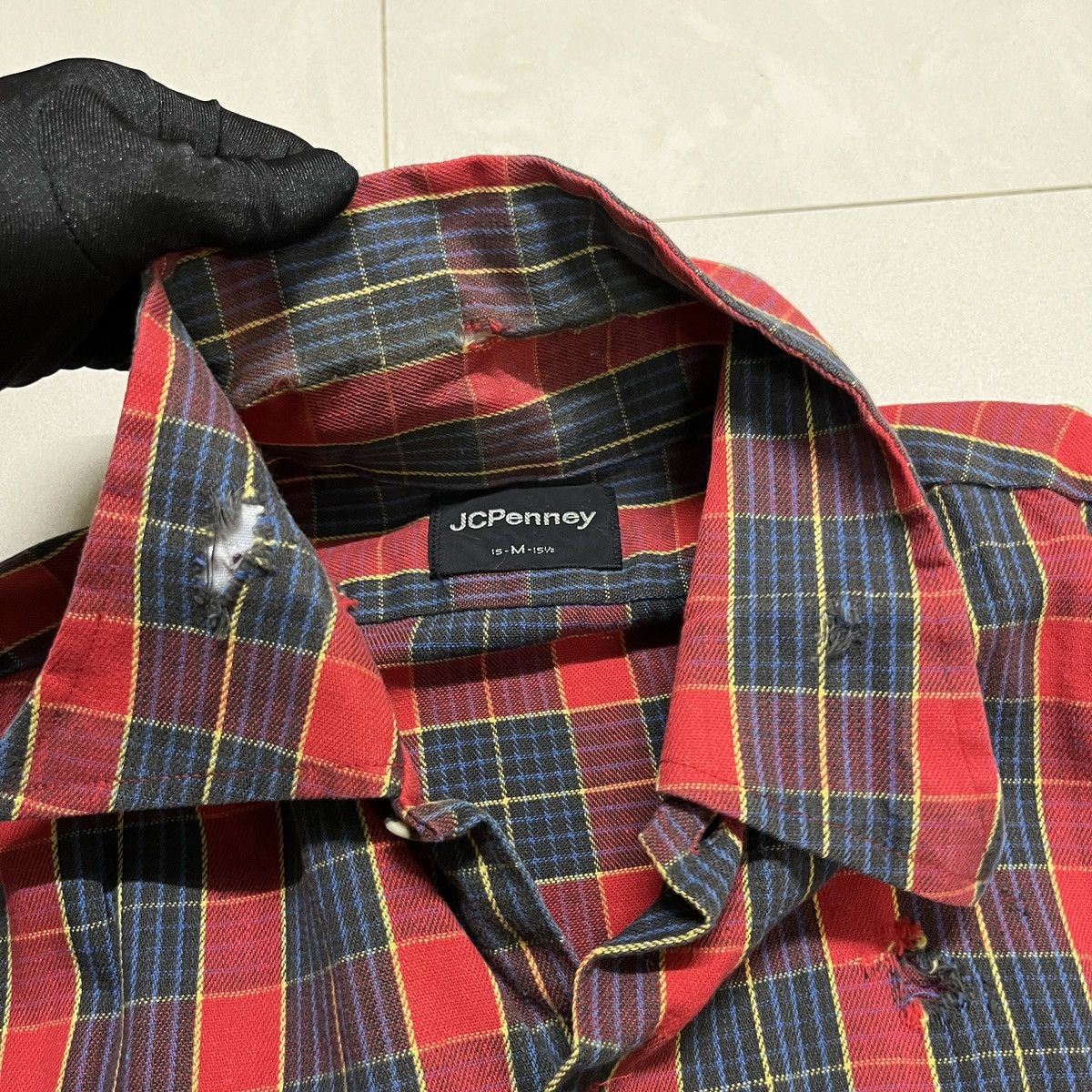 JCPenney Vintage Rare JC Penny Distressed Plaid Shirt Size US M / EU 48-50 / 2 - 4 Thumbnail