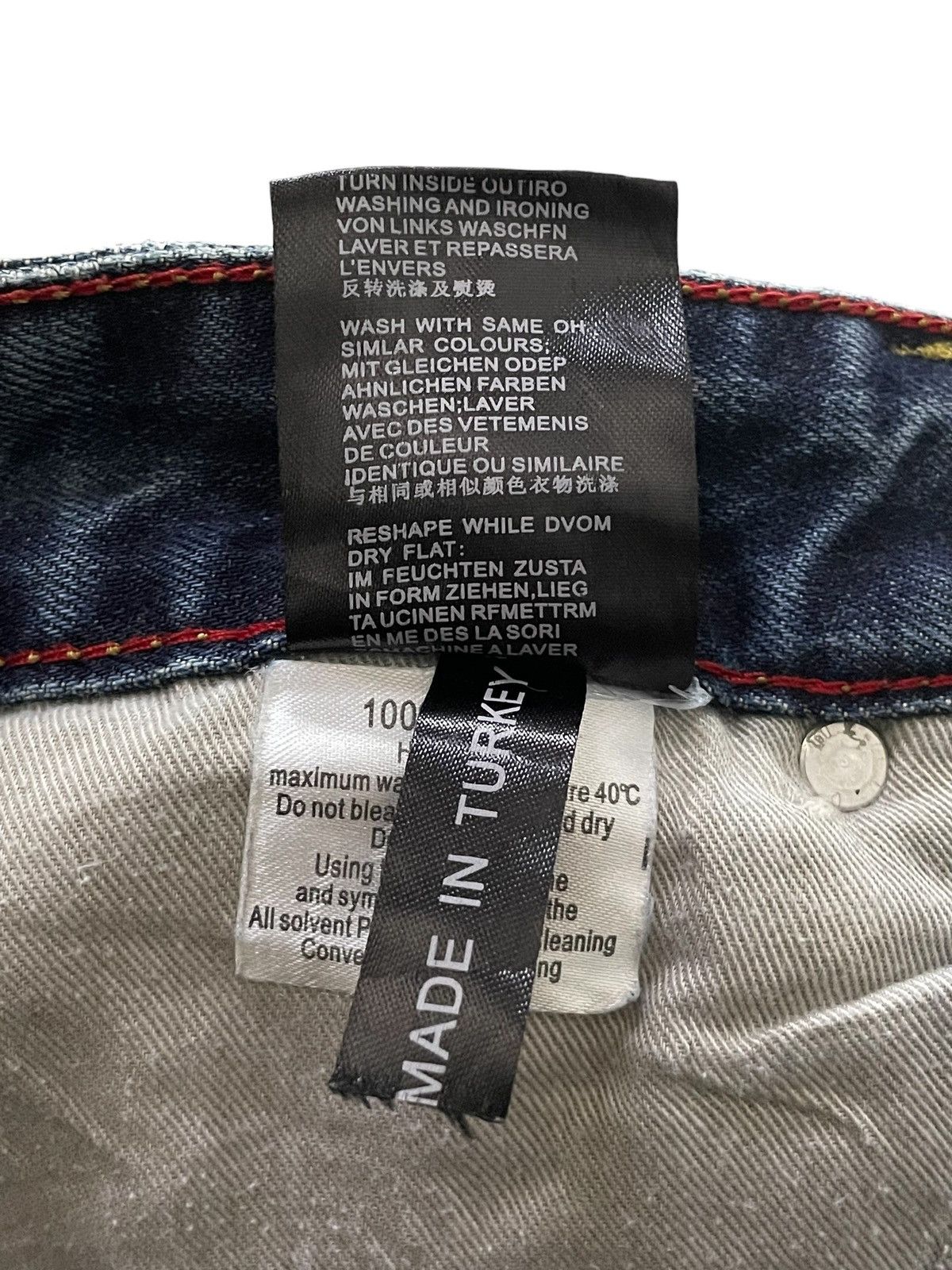 Hysteric Glamour × Philipp Plein Philip Plein Skull Embossed Crash Distressed Straight Jeans Size US 30 / EU 46 - 22 Thumbnail