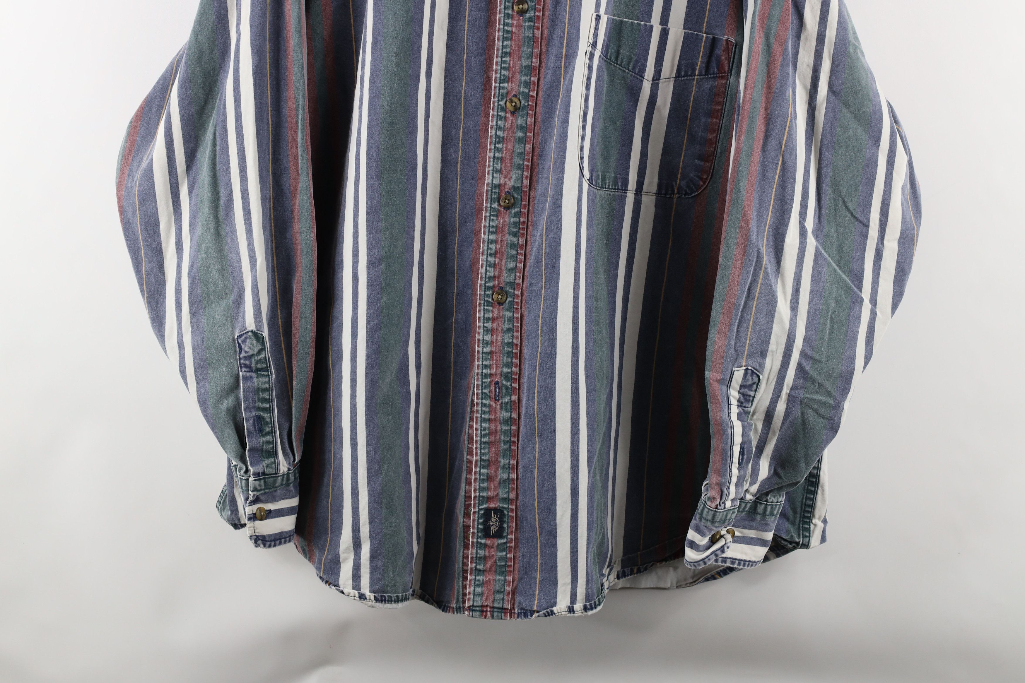 Vintage Vintage 90s Streetwear Striped Collared Button Down Shirt Size US XL / EU 56 / 4 - 3 Thumbnail