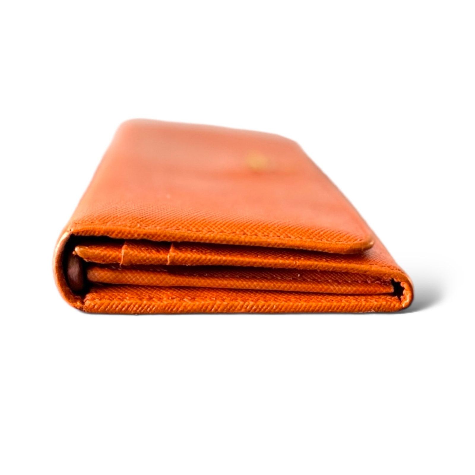 Prada PRADA Long Wallet Safiano Leather Pocket Orange REPAINTED Size ONE SIZE - 4 Thumbnail