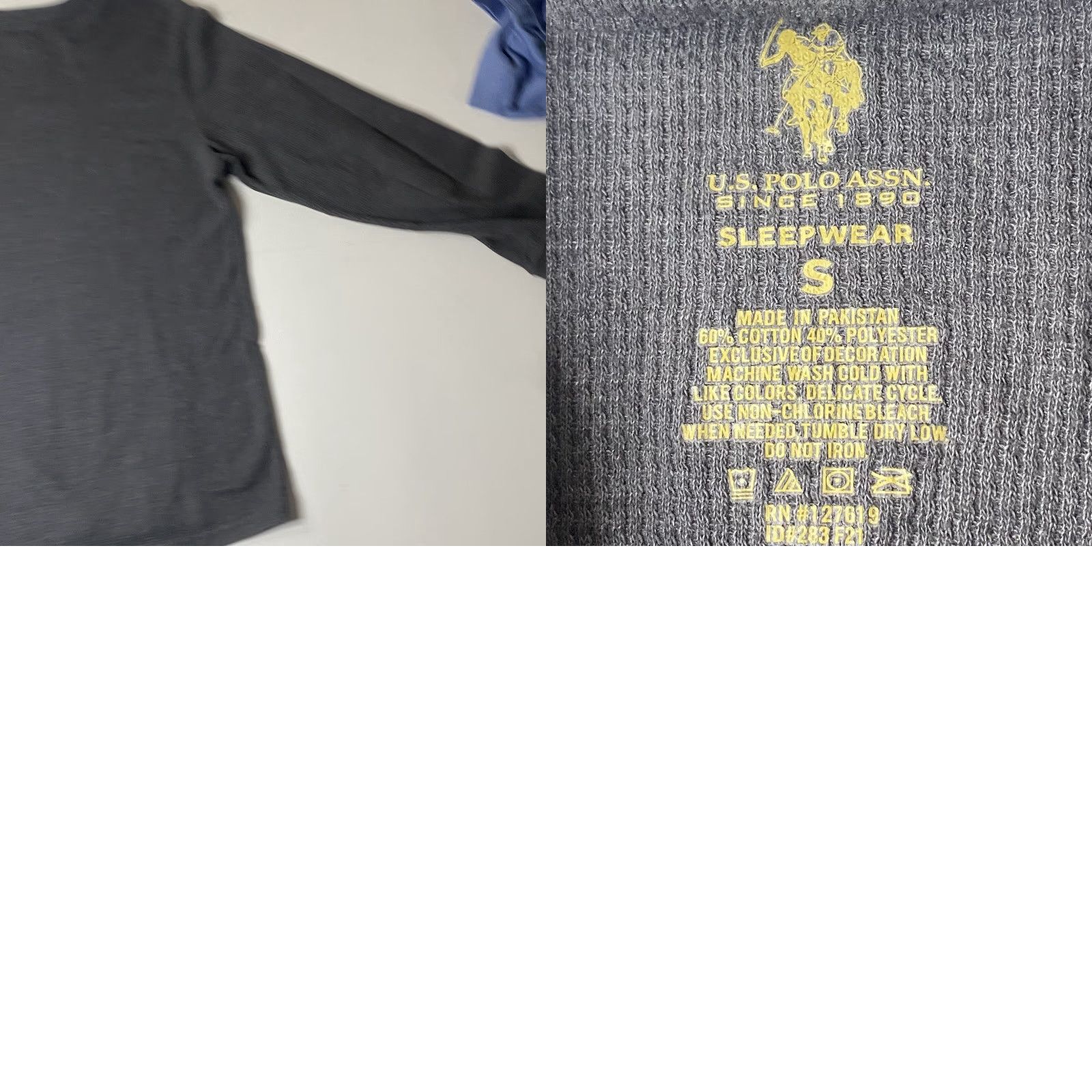 Vintage VINTAGE US Polo Assn Waffle-Knit Shirt Unisex Adults Small Gray Thermal Long Sleeve Pullover Crew Neck Size US S / EU 44-46 / 1 - 8 Thumbnail