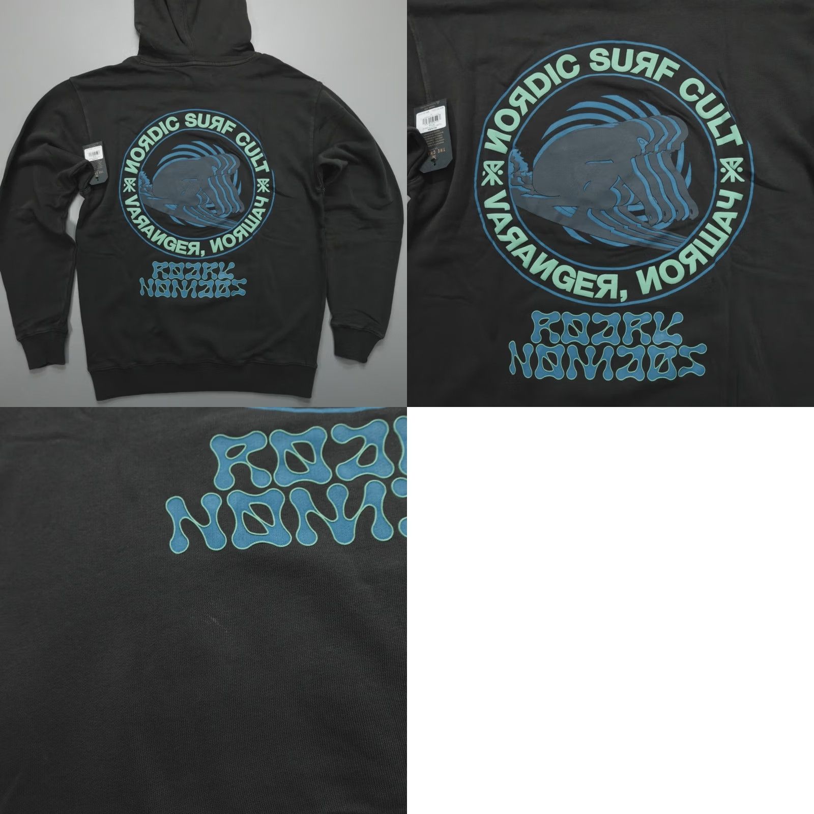 Roark VINTAGE Roark Surf Cult Fleece Hoodie Mens Size S Black RF339 Varanger Norway Shirt Size US S / EU 44-46 / 1 - 8 Thumbnail