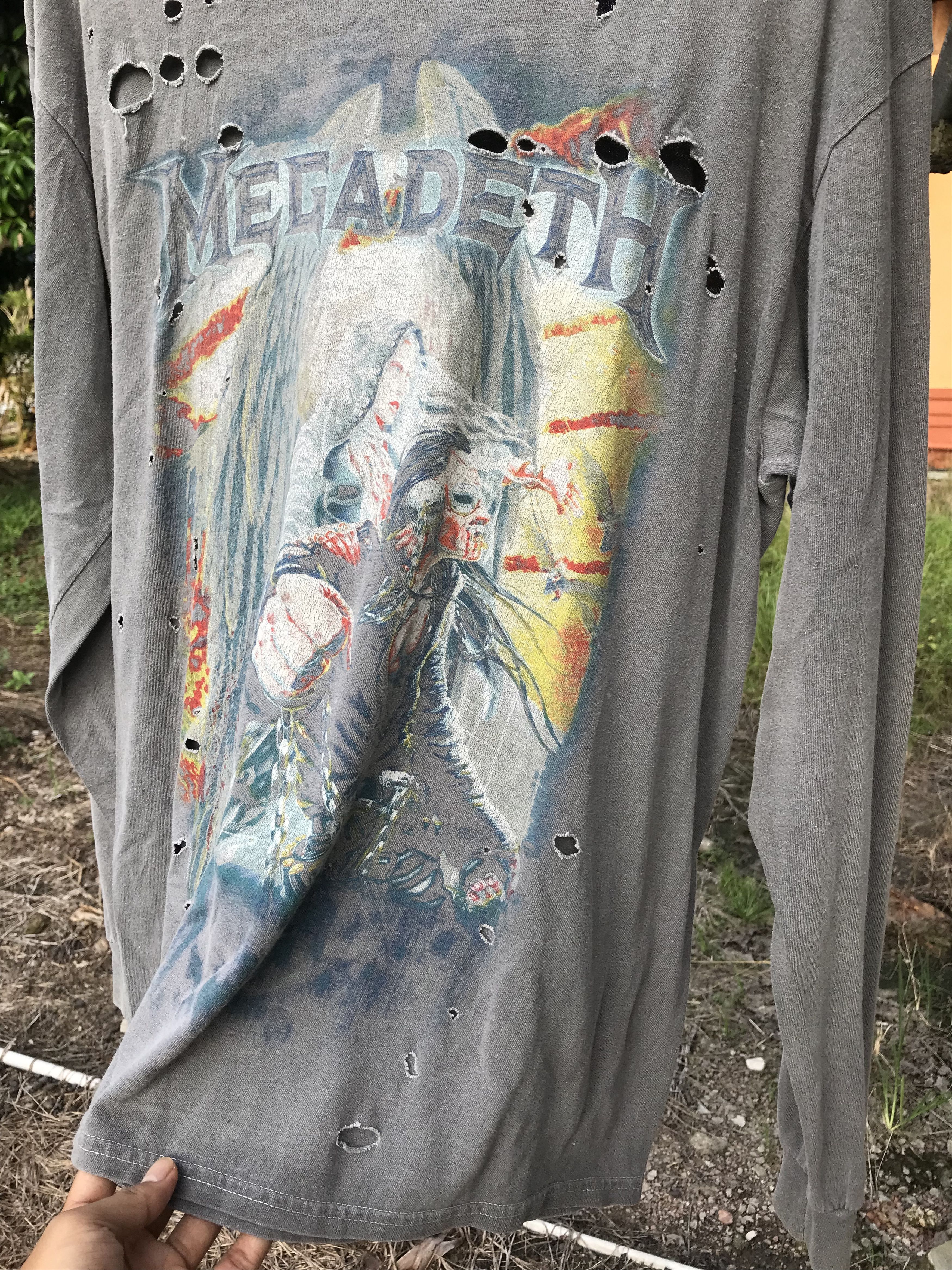 Megadeth Megadeth Vintage Distressed Long Sleeve Band Tee (2017) Size US S / EU 44-46 / 1 - 5 Thumbnail